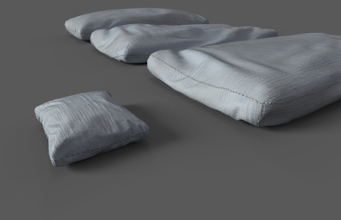 Medieval simple bed and tick mattress Low-poly 3D model_24