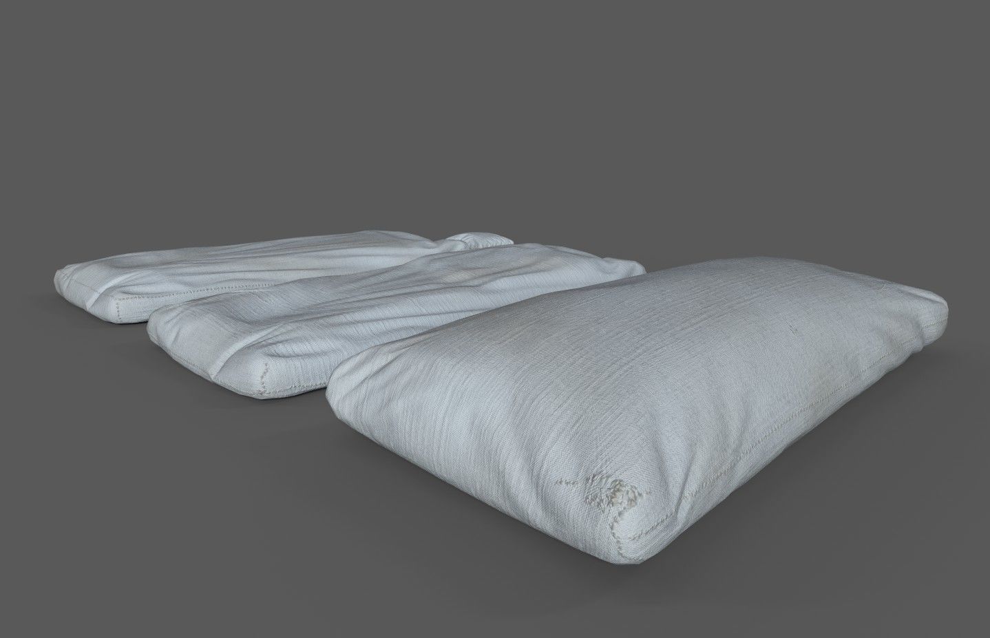 Medieval simple bed and tick mattress Low-poly 3D model_35