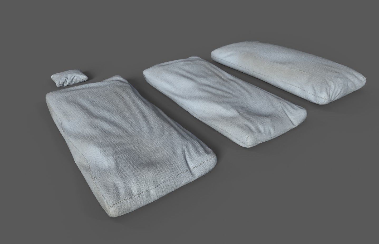Medieval simple bed and tick mattress Low-poly 3D model_26