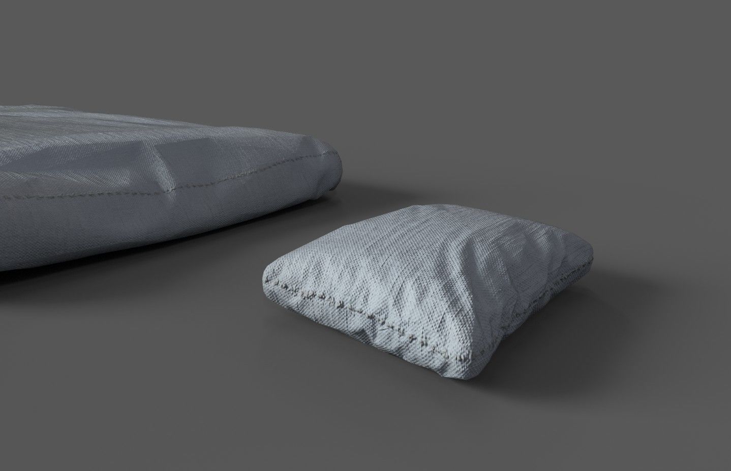 Medieval simple bed and tick mattress Low-poly 3D model_37