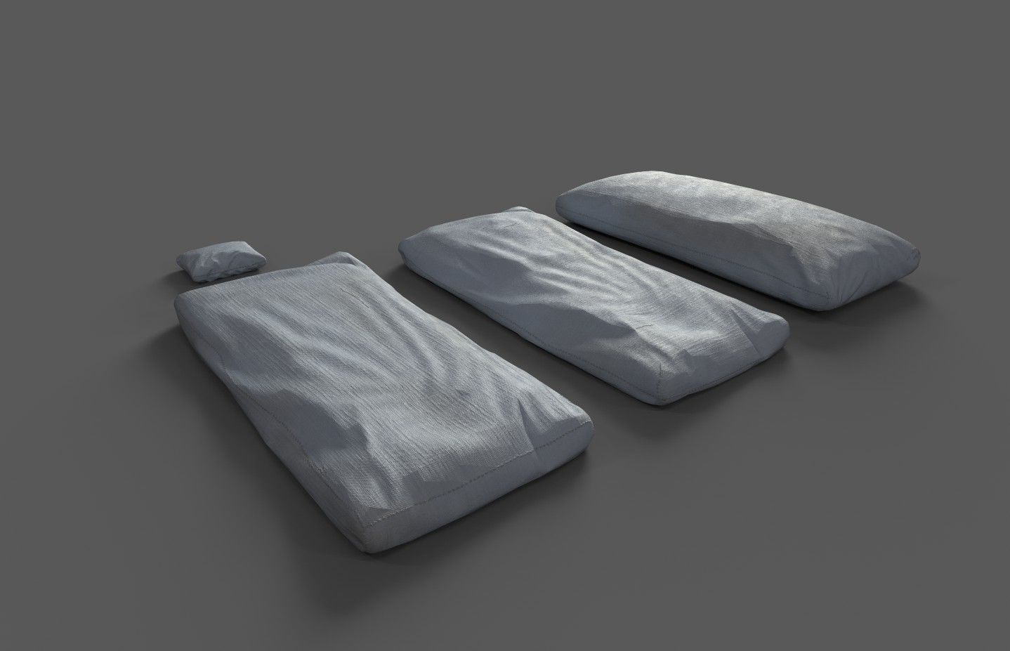 Medieval simple bed and tick mattress Low-poly 3D model_30