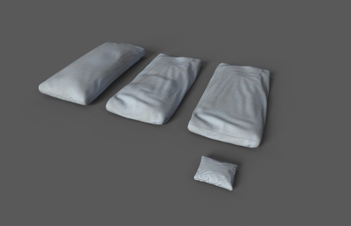 Medieval simple bed and tick mattress Low-poly 3D model_25