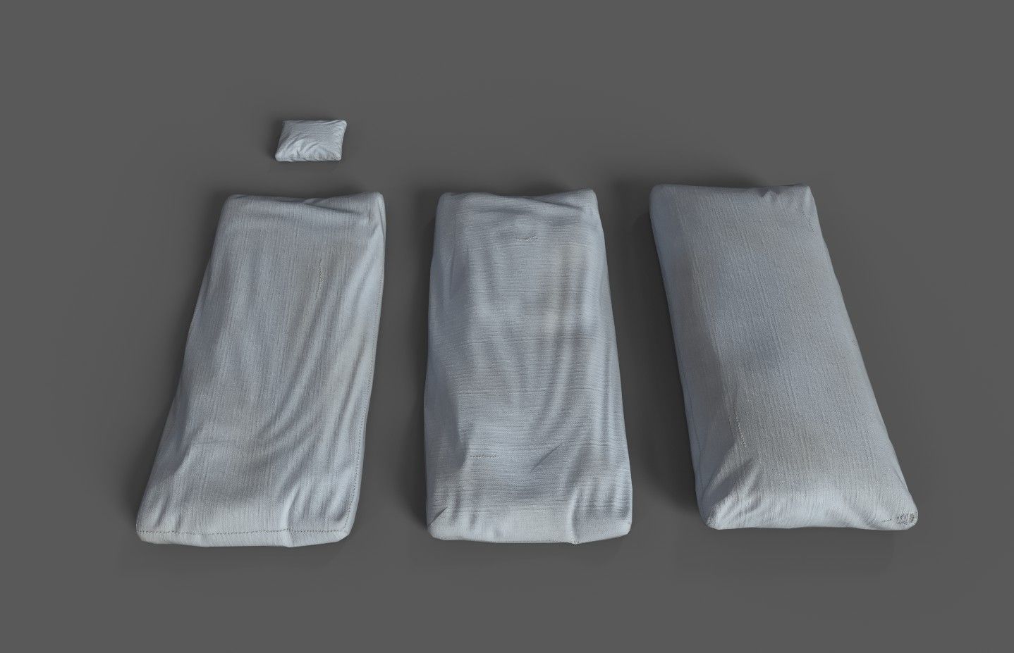 Medieval simple bed and tick mattress Low-poly 3D model_34