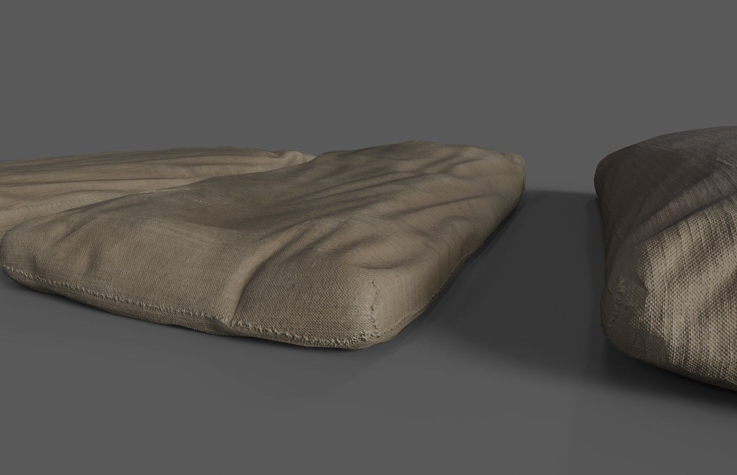 Medieval simple bed and tick mattress Low-poly 3D model_29