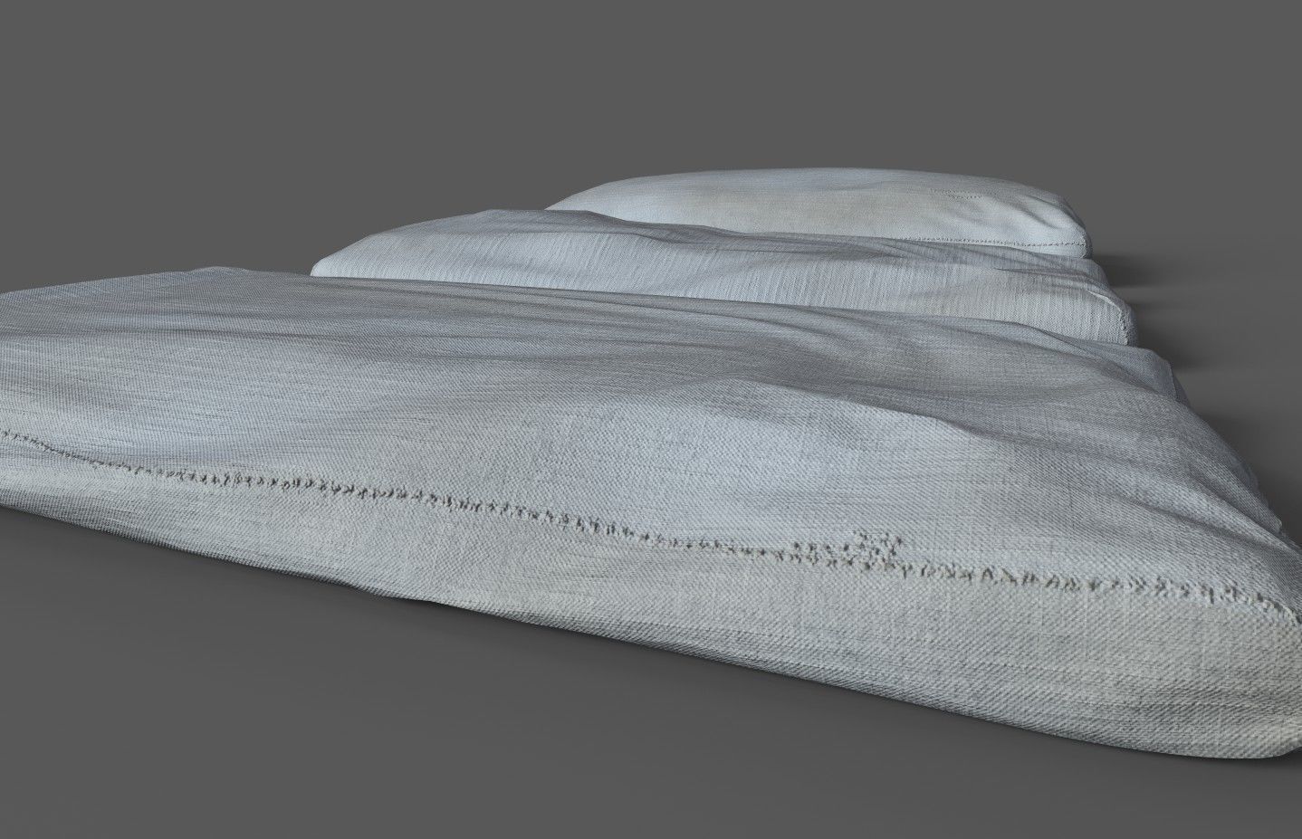 Medieval simple bed and tick mattress Low-poly 3D model_33