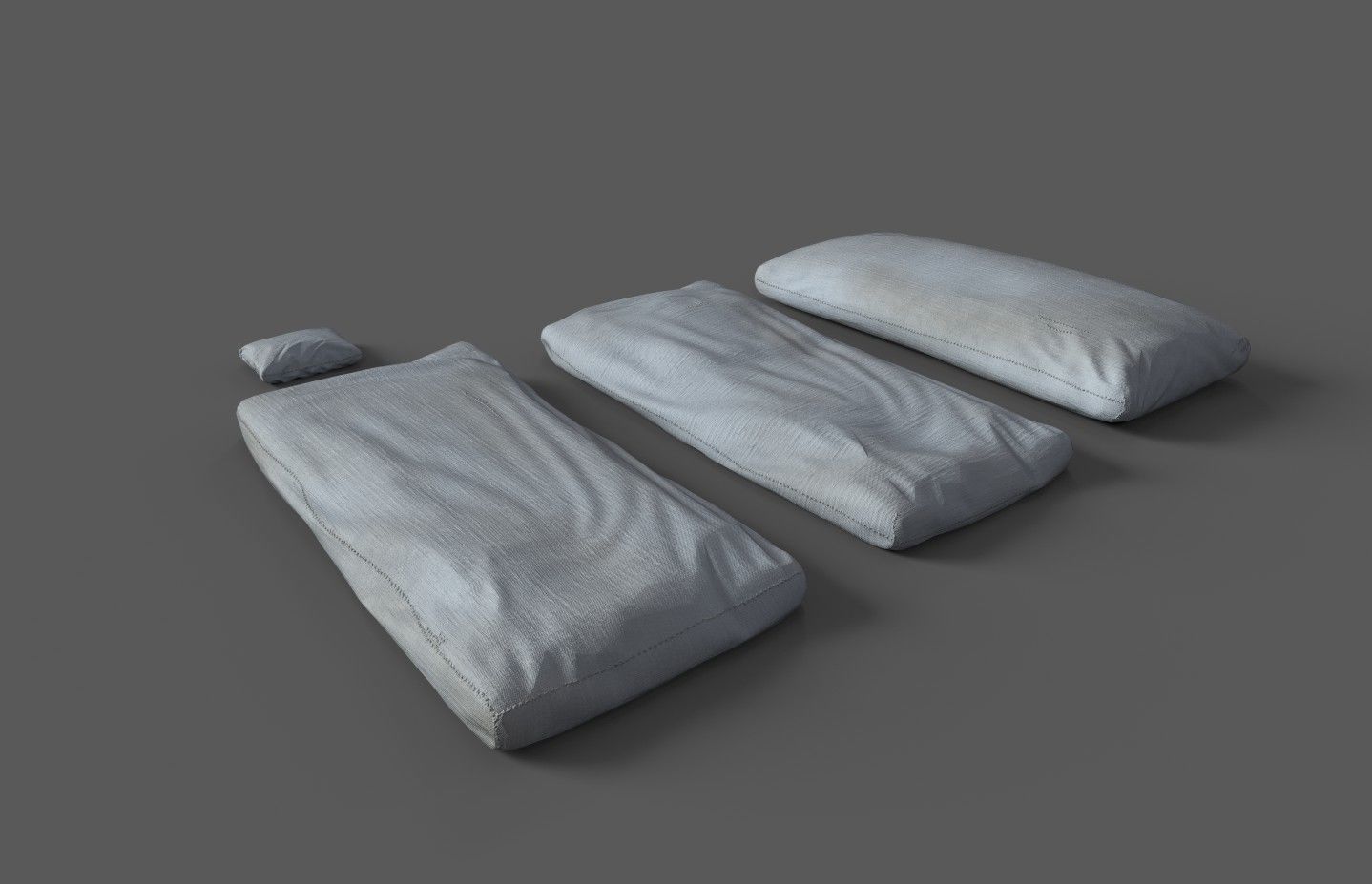 Medieval simple bed and tick mattress Low-poly 3D model_31
