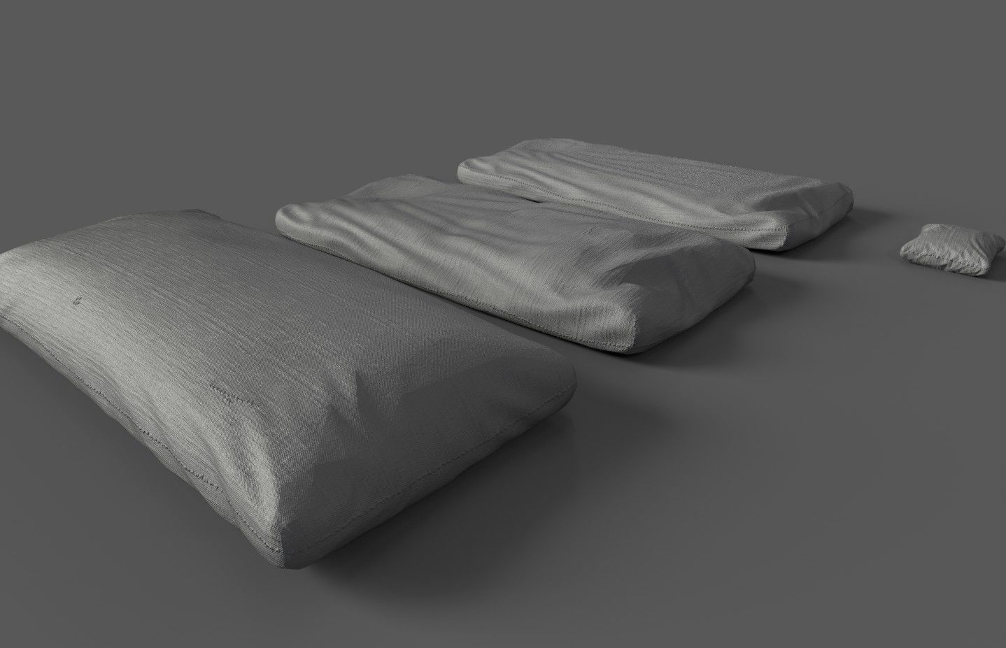 Medieval simple bed and tick mattress Low-poly 3D model_39