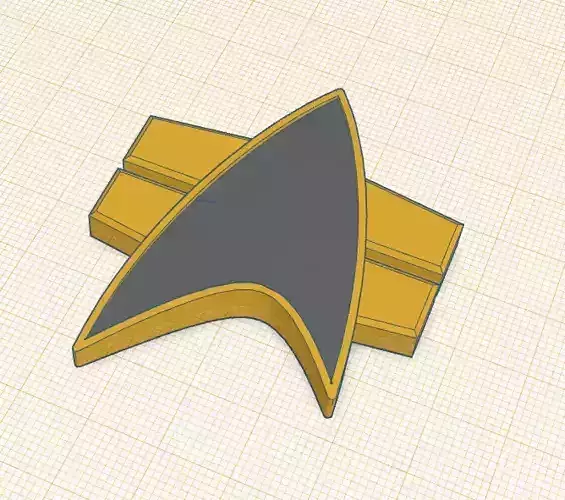 John Eaves Combadge design Star Trek 3D print model