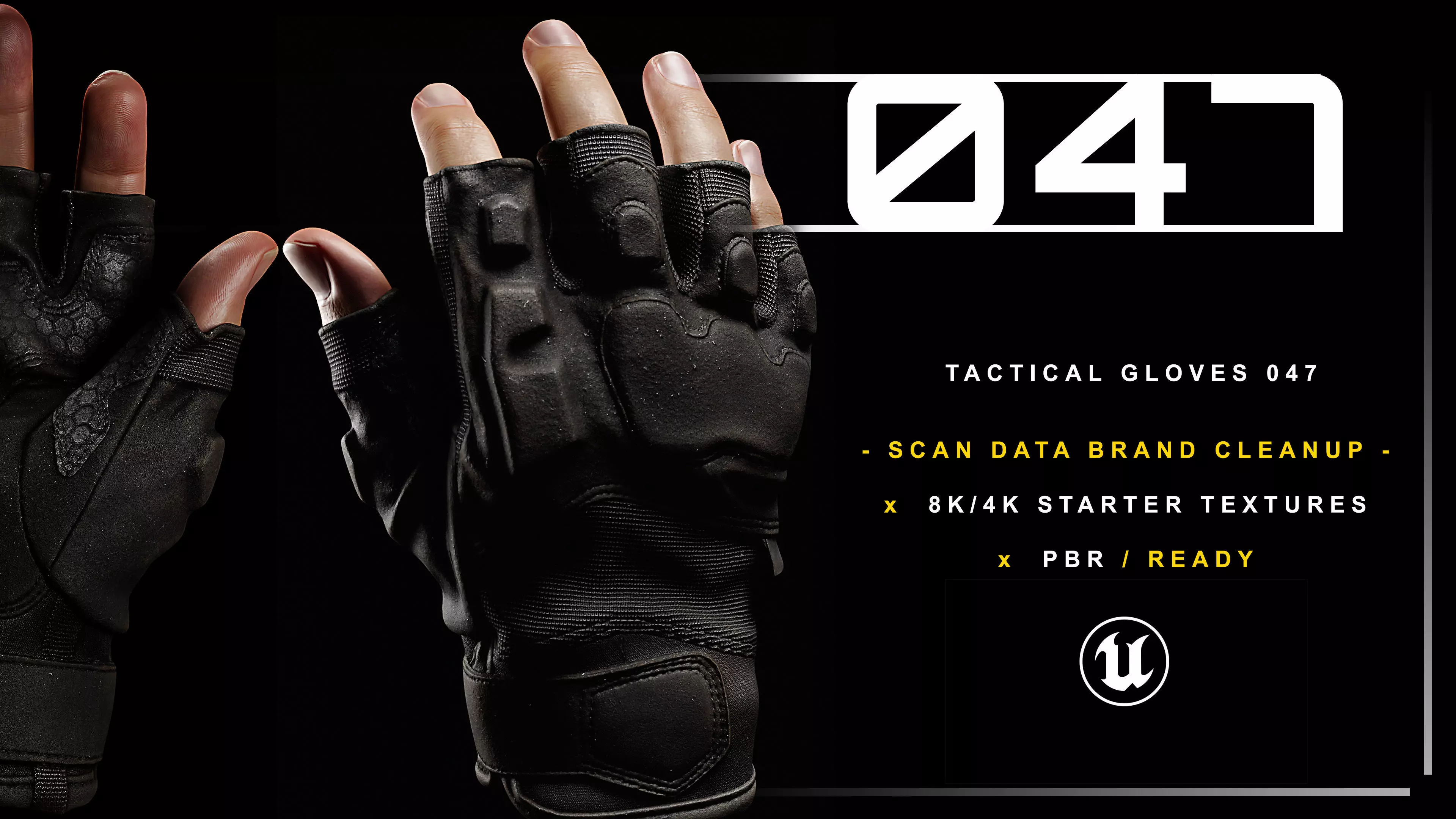 Tactical Gloves 047 Low-poly 3D model