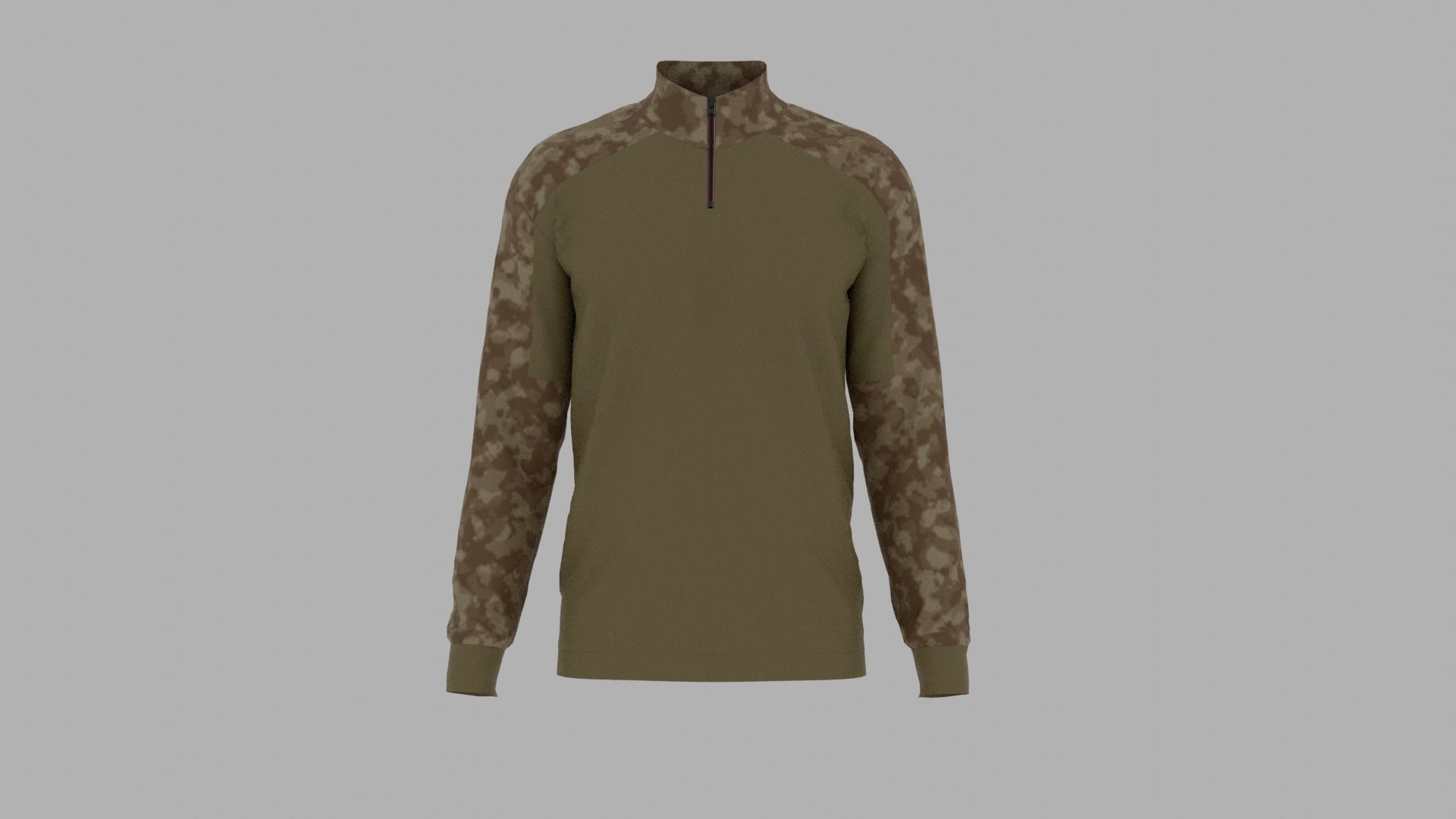 Military T-shirt Low-poly 3D model_1