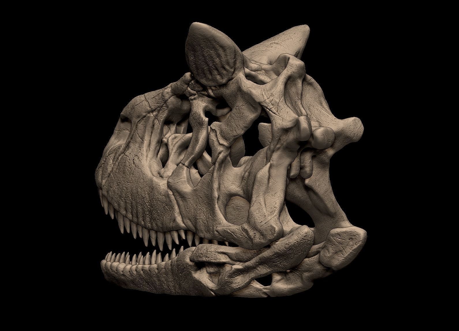 Carnotaurus Skull 3D Print Nodel 3D print model_6