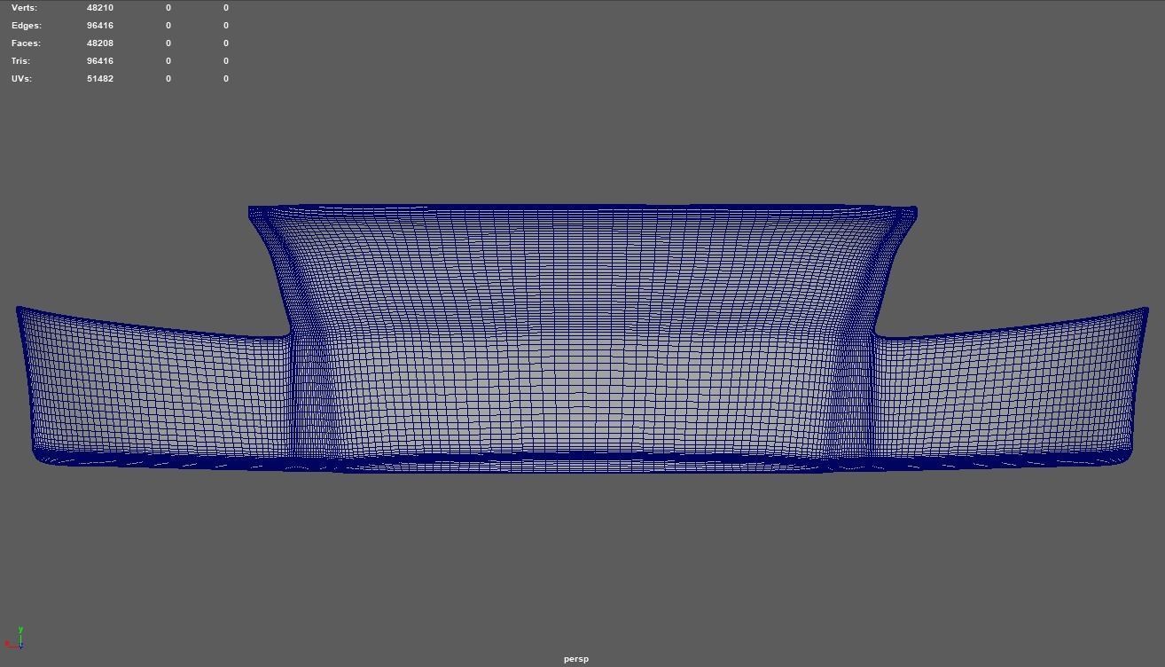 Front Bumper Audi TT Low-poly 3D model_11