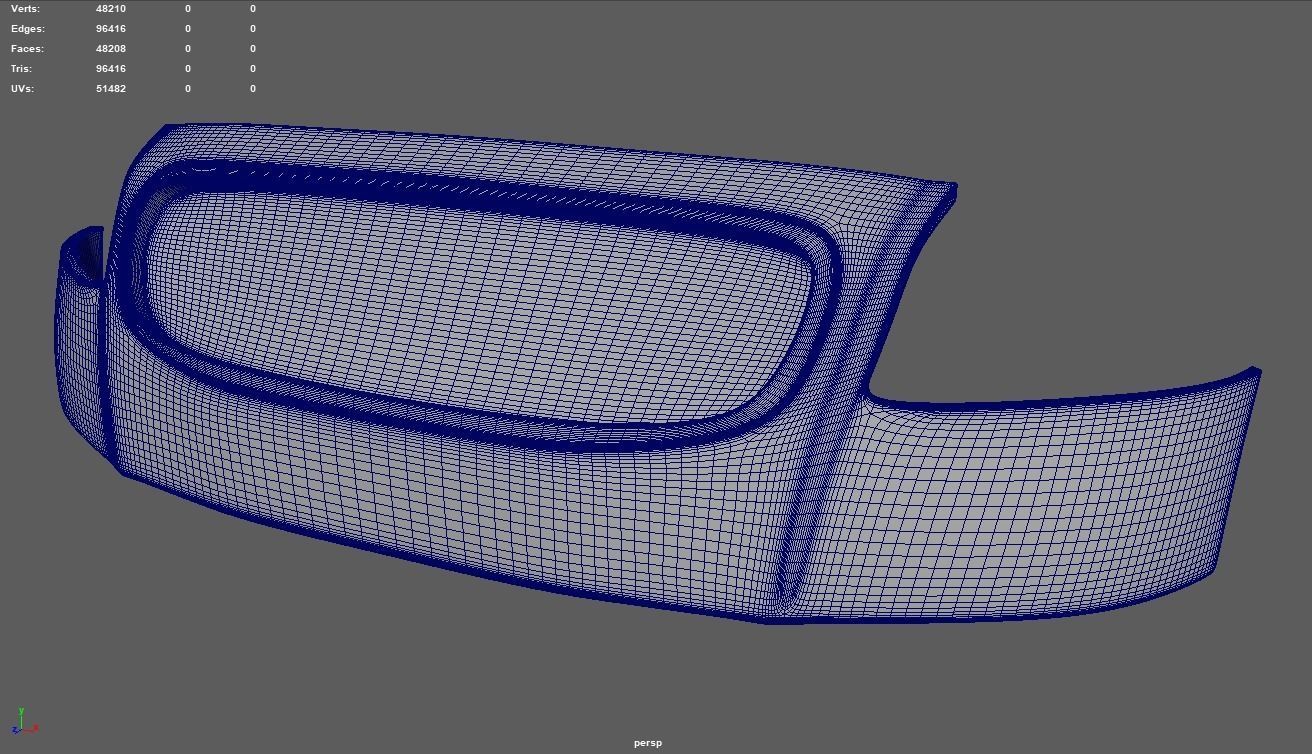 Front Bumper Audi TT Low-poly 3D model_7