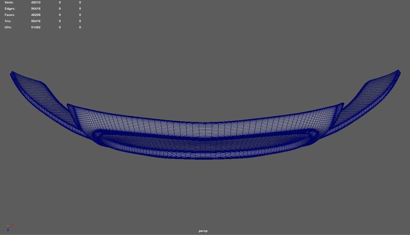 Front Bumper Audi TT Low-poly 3D model_9