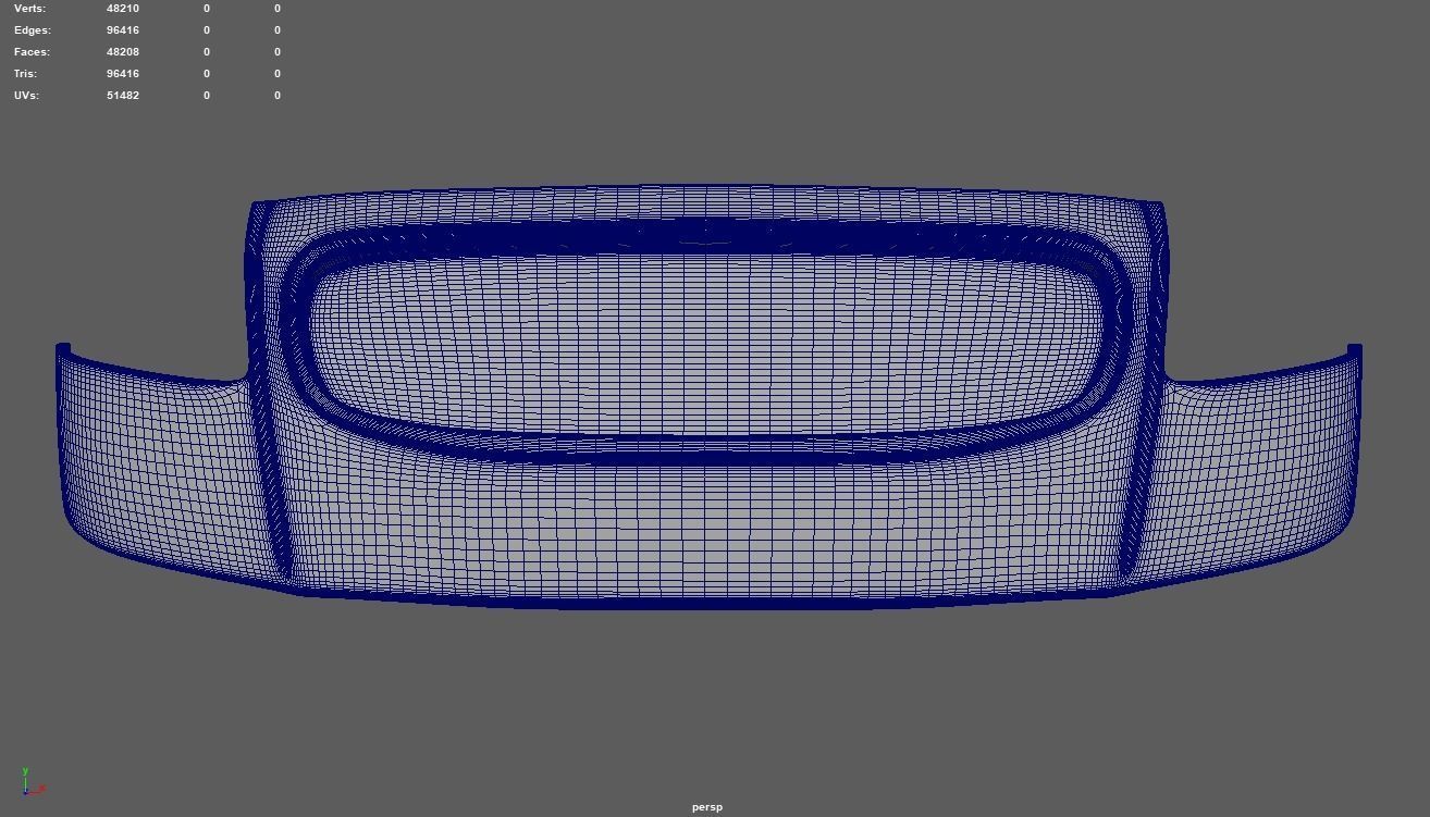 Front Bumper Audi TT Low-poly 3D model_8