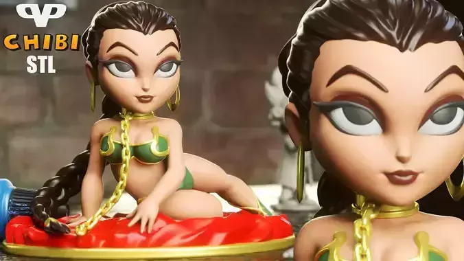Princess Leia Slave Chibi STL for 3D Printing ChibiSTL 3DXM