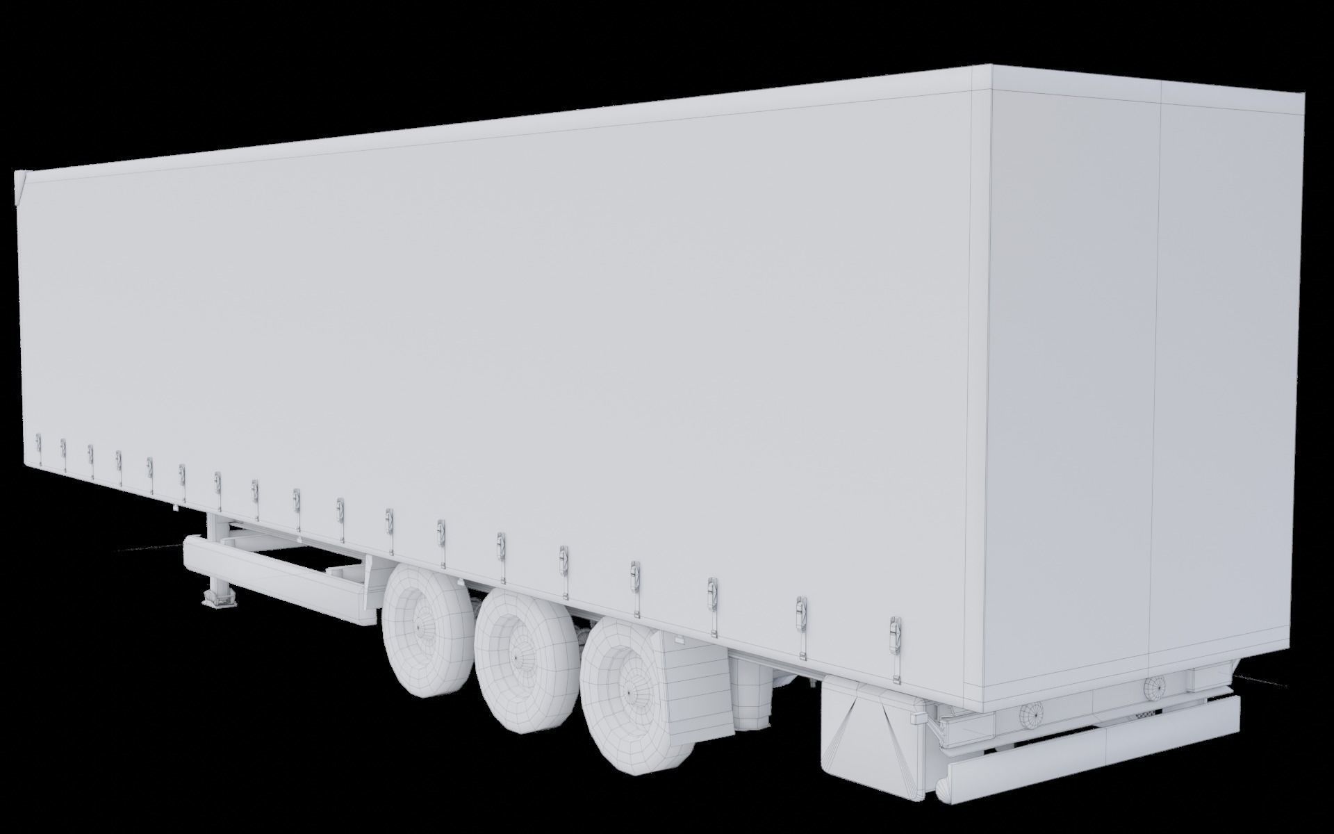 Cargo treiler low poly Low-poly 3D model_7