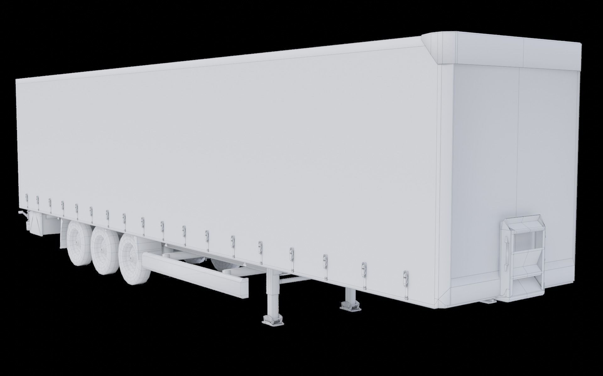 Cargo treiler low poly Low-poly 3D model_8