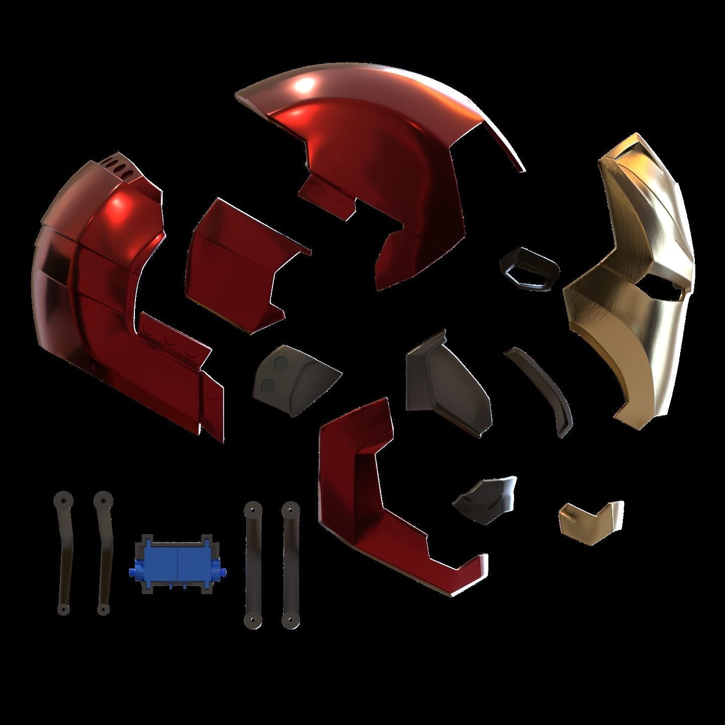 Iron man mk46 42 mashup with motorization and inner details 3D print model_36