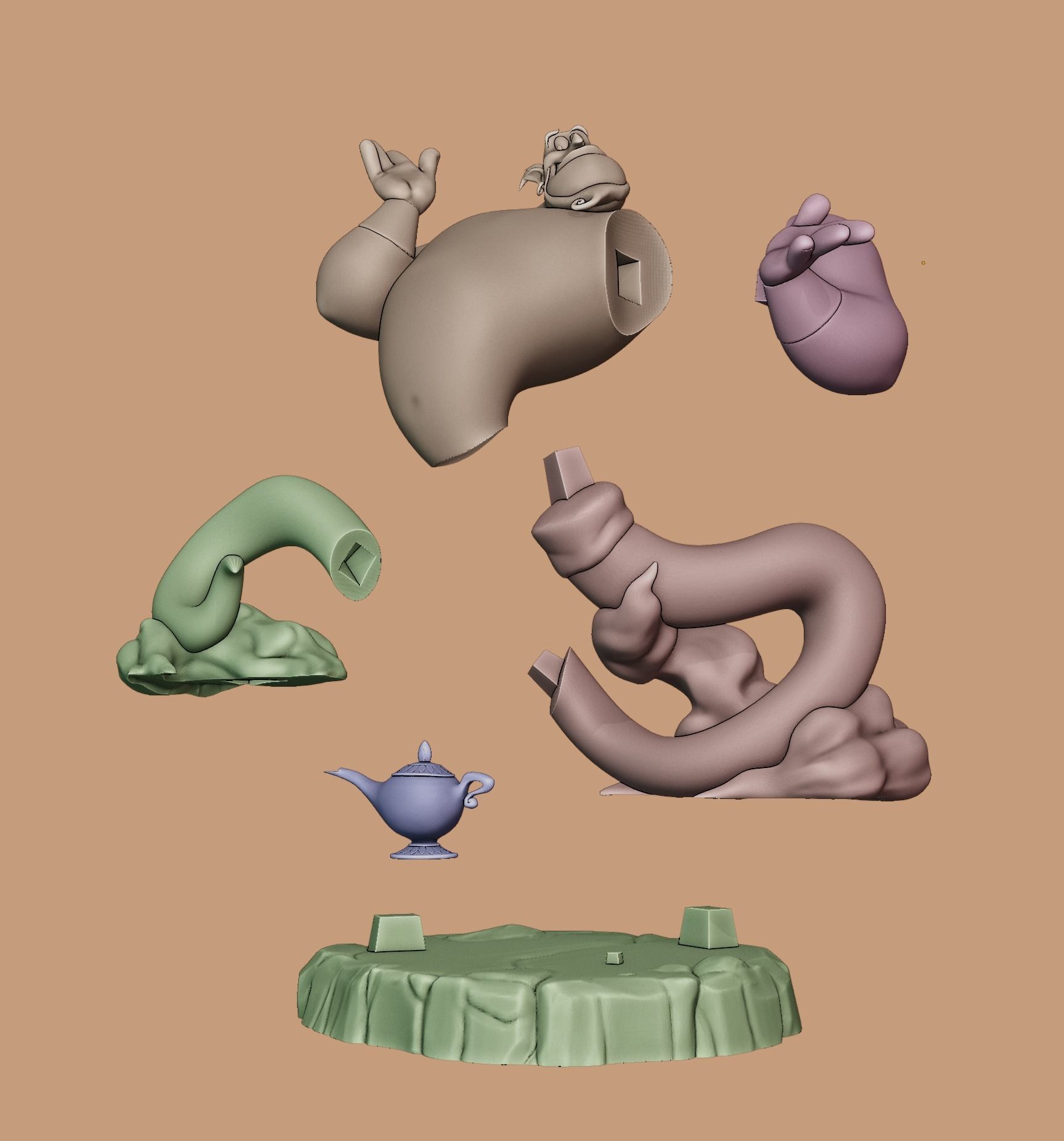 Genie - Aladdin 3D print model_7