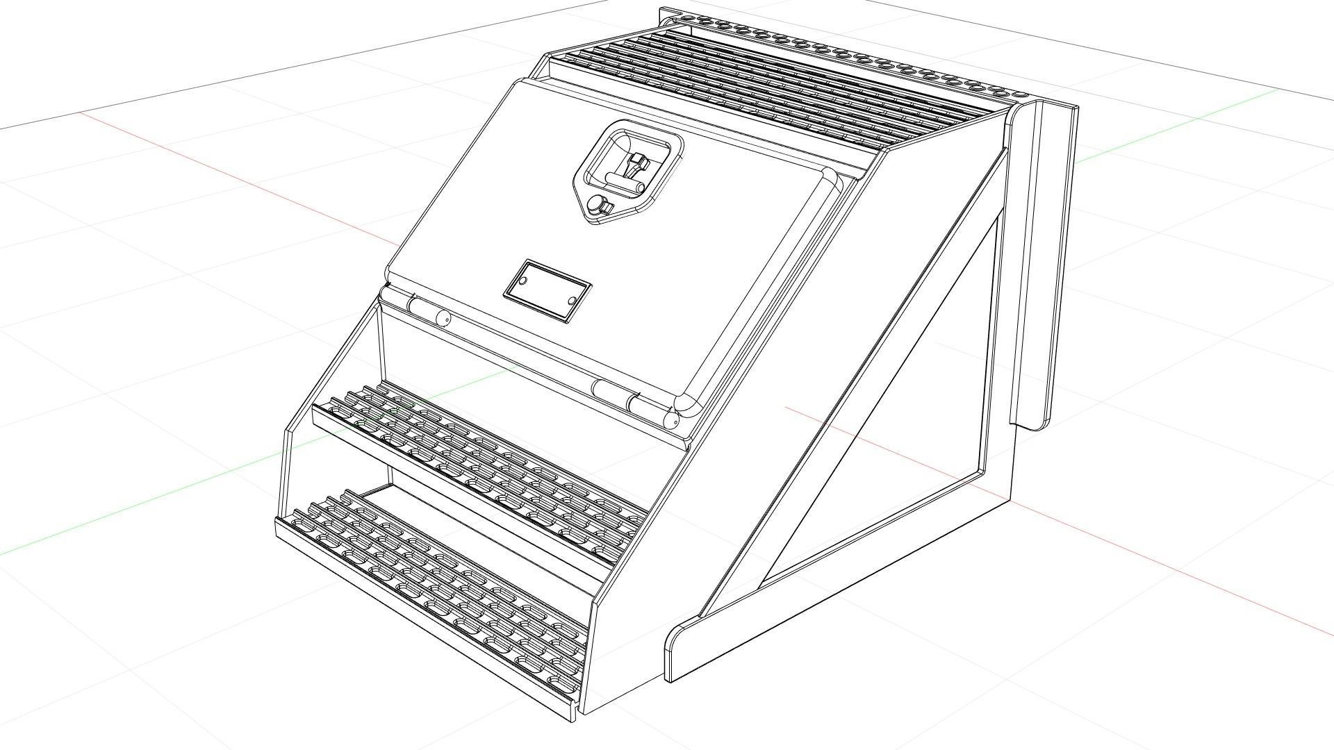 Truck step toolbox 3D model_11