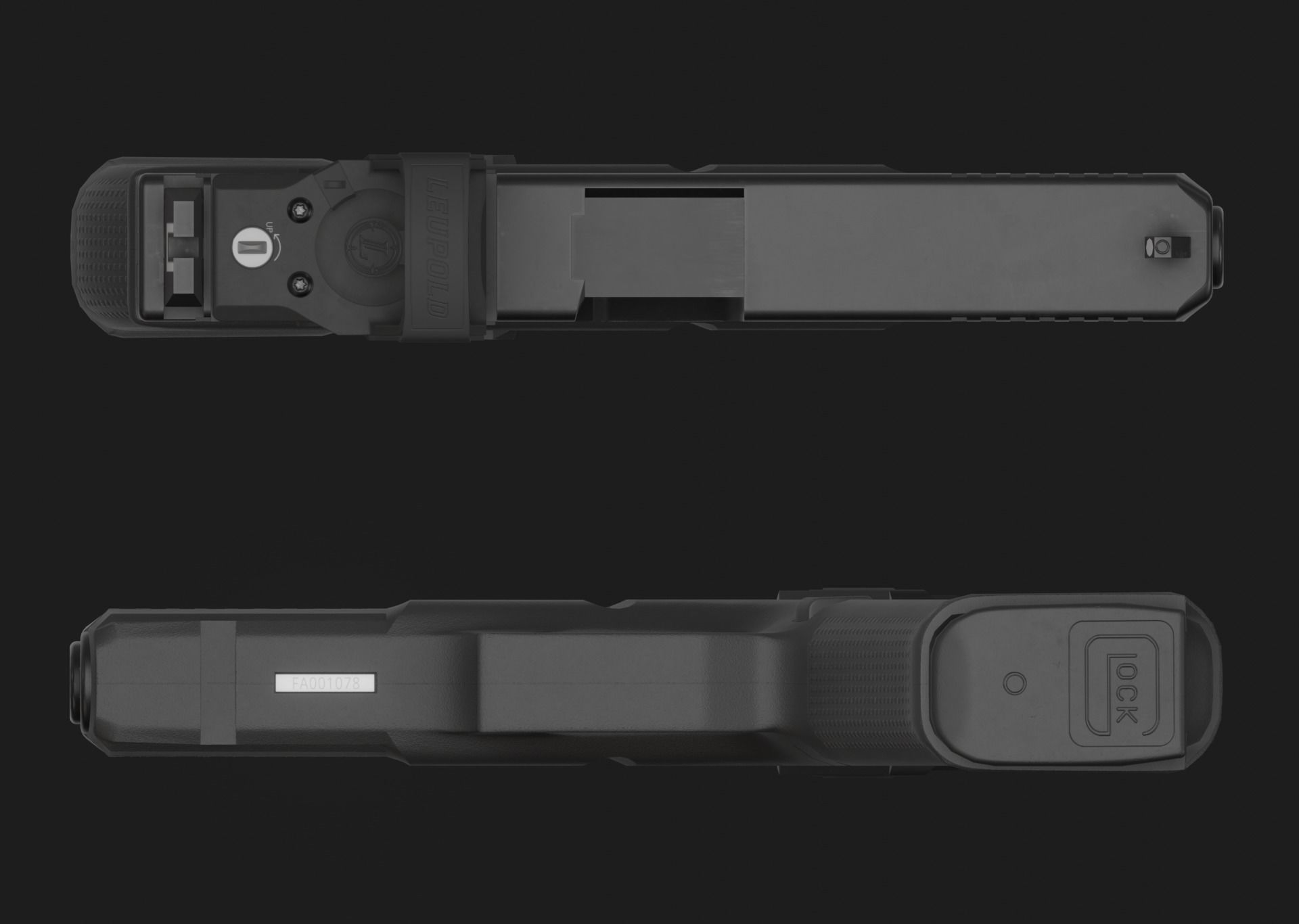 GLOCK 17 Gen5 MOS with attachments Low-poly 3D model_16