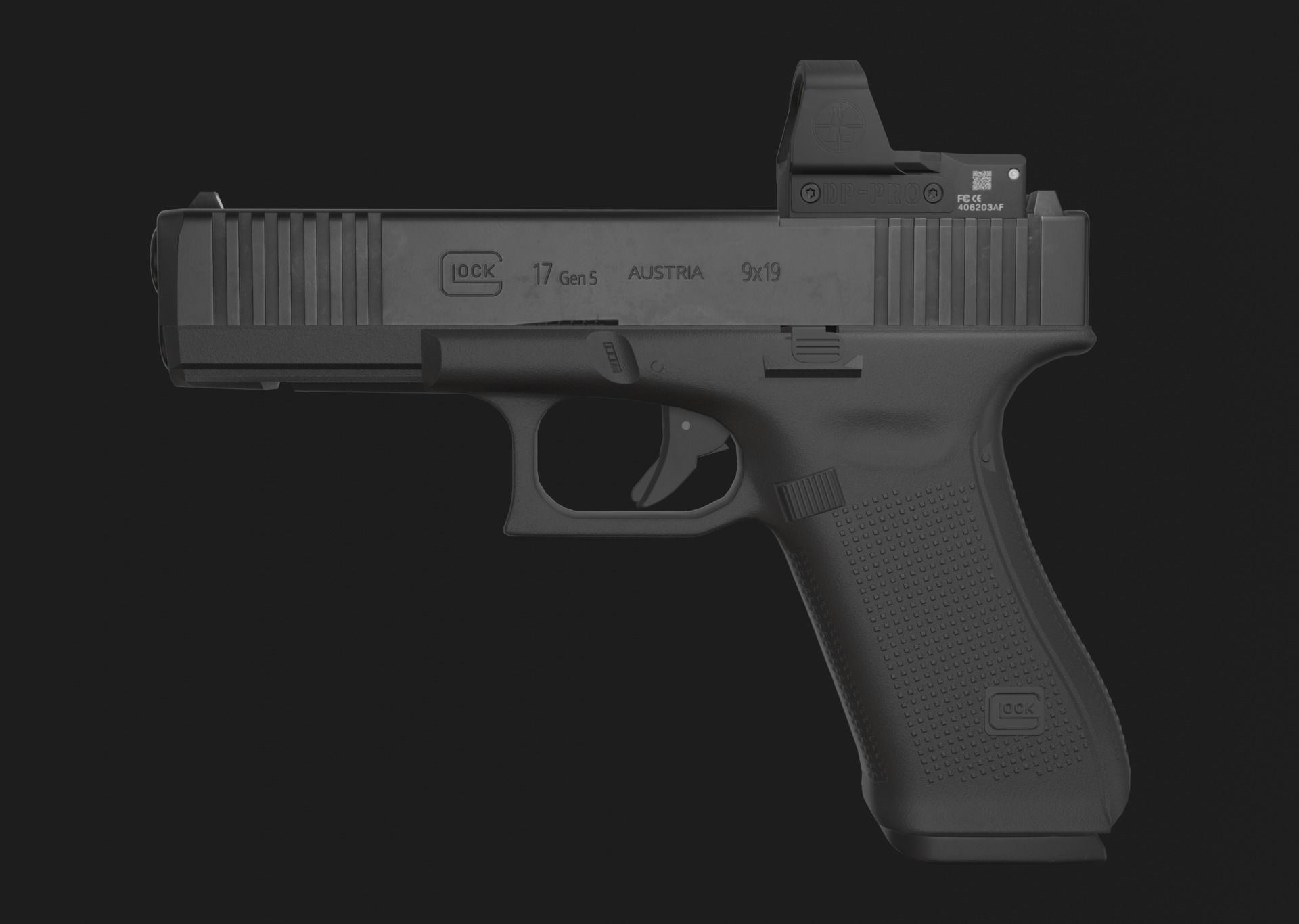 GLOCK 17 Gen5 MOS with attachments Low-poly 3D model_14