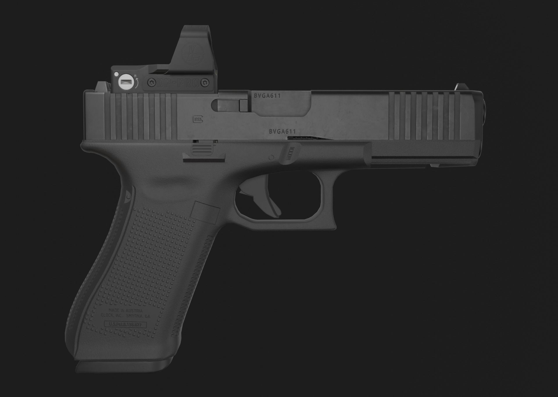 GLOCK 17 Gen5 MOS with attachments Low-poly 3D model_15