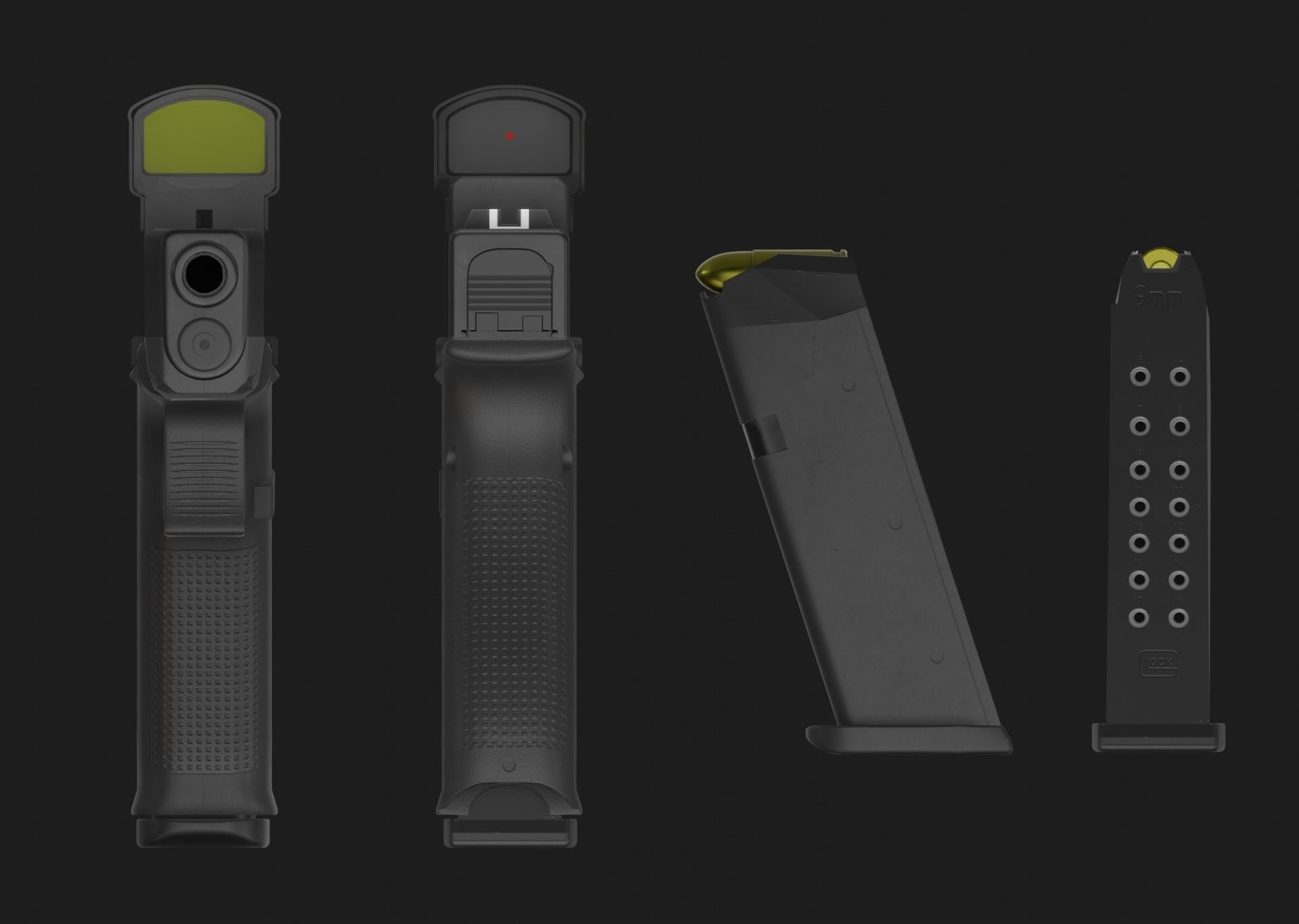 GLOCK 17 Gen5 MOS with attachments Low-poly 3D model_17