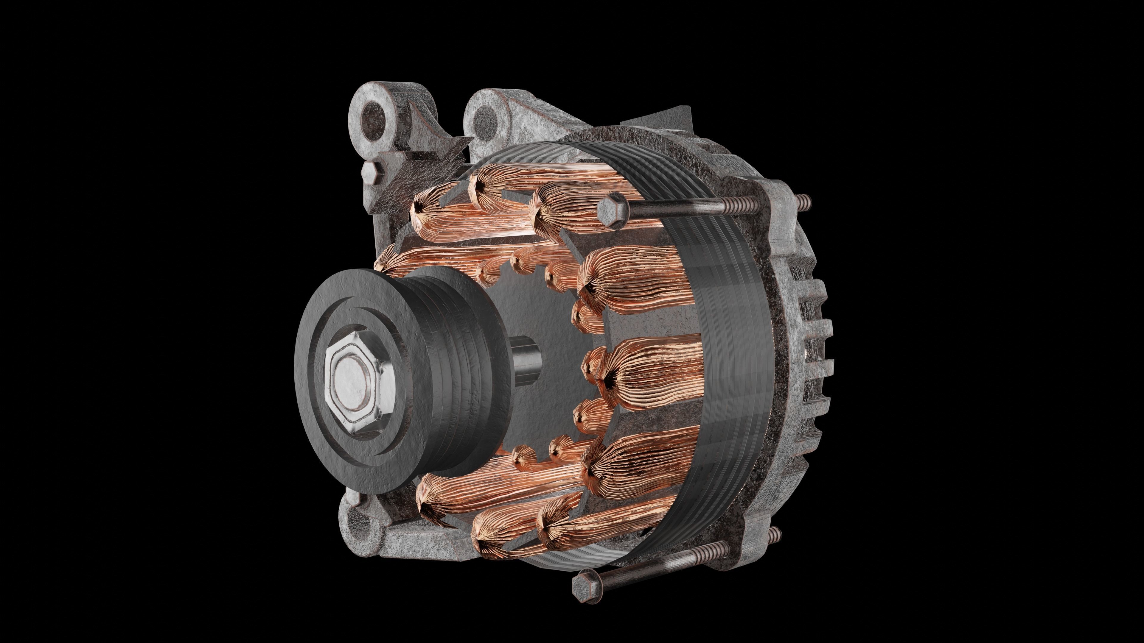 Alternator Low-poly 3D model_1