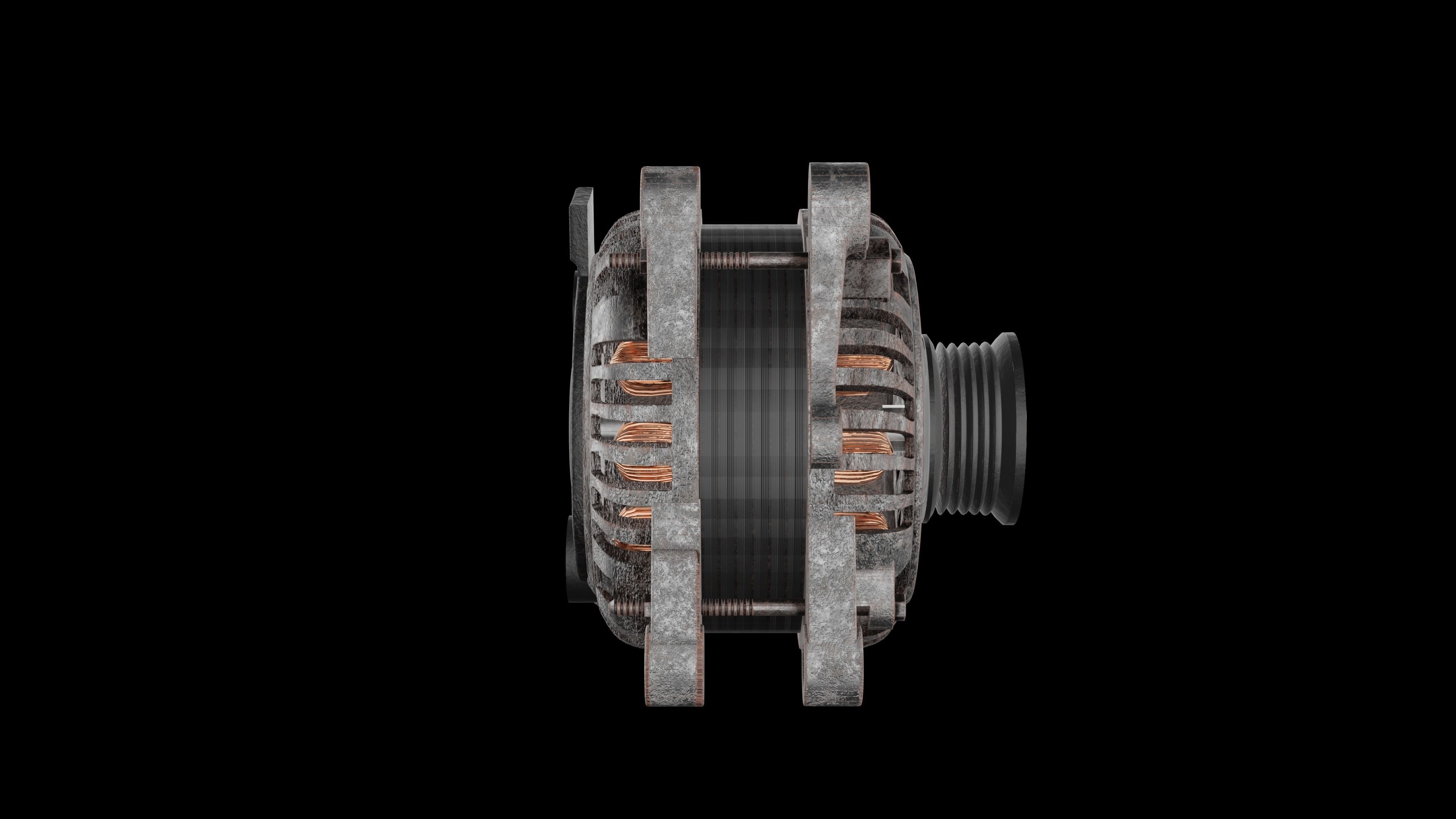 Alternator Low-poly 3D model_6