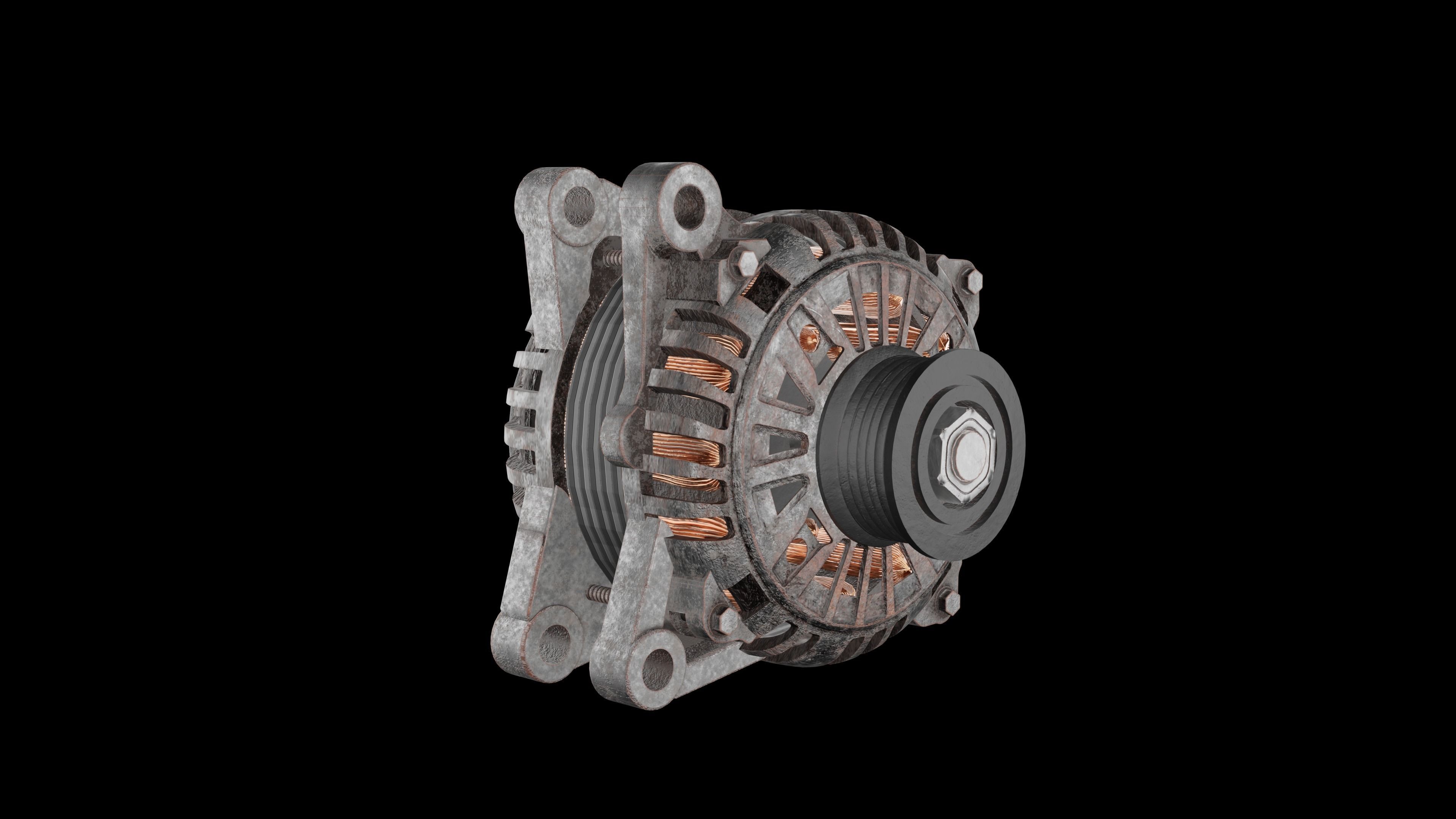 Alternator Low-poly 3D model_7
