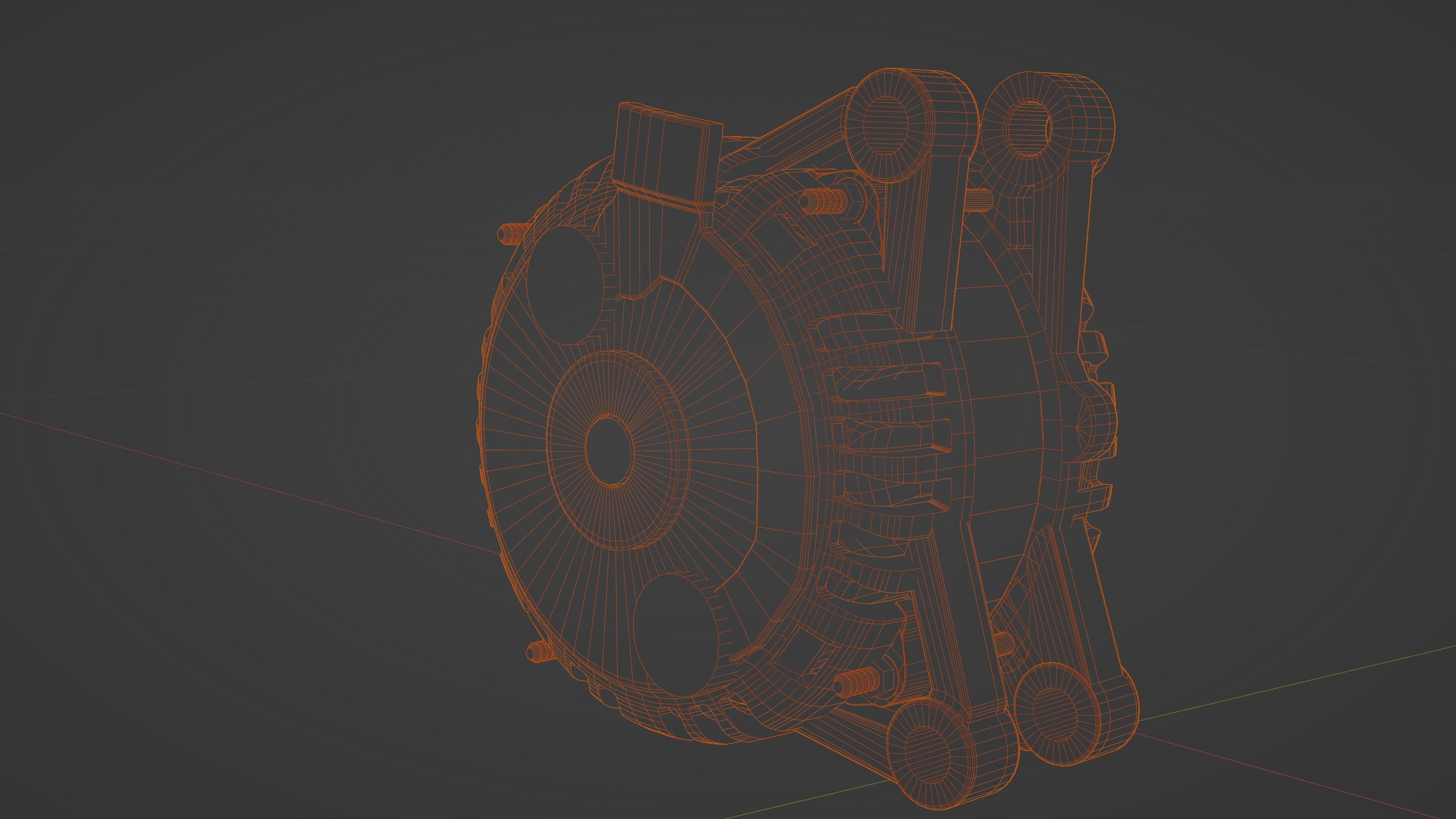 Alternator Low-poly 3D model_10
