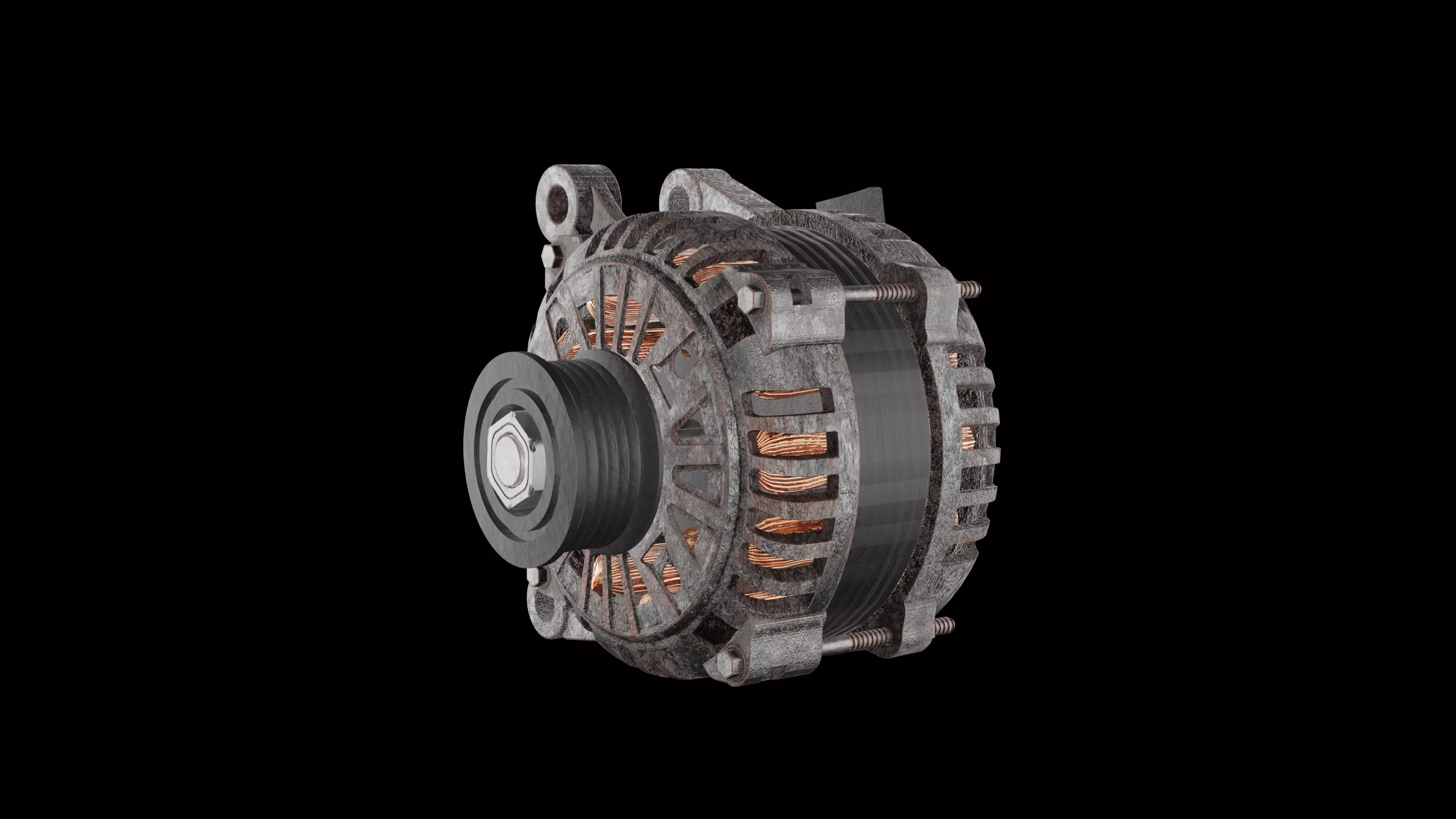 Alternator Low-poly 3D model_0