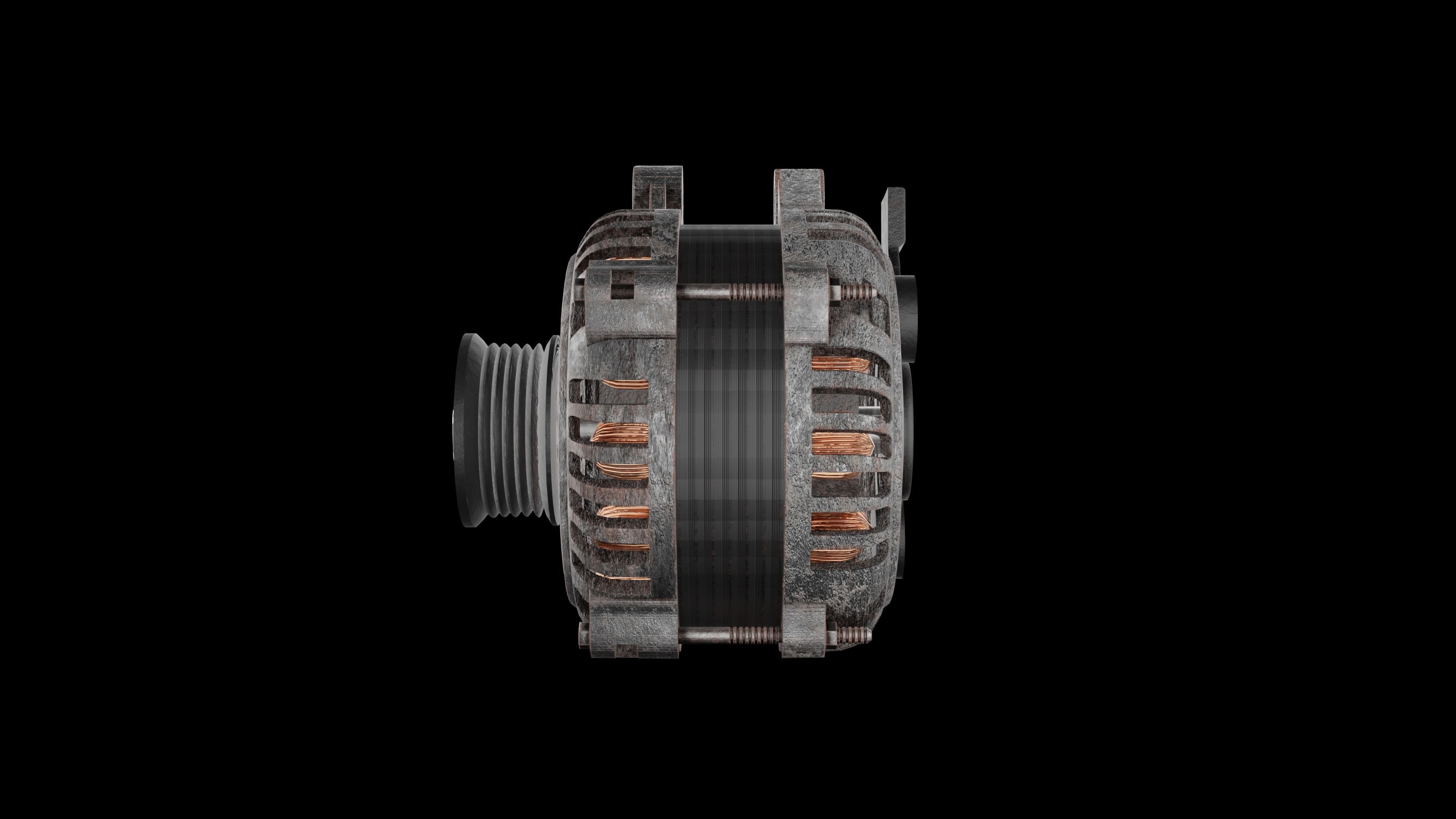 Alternator Low-poly 3D model_3