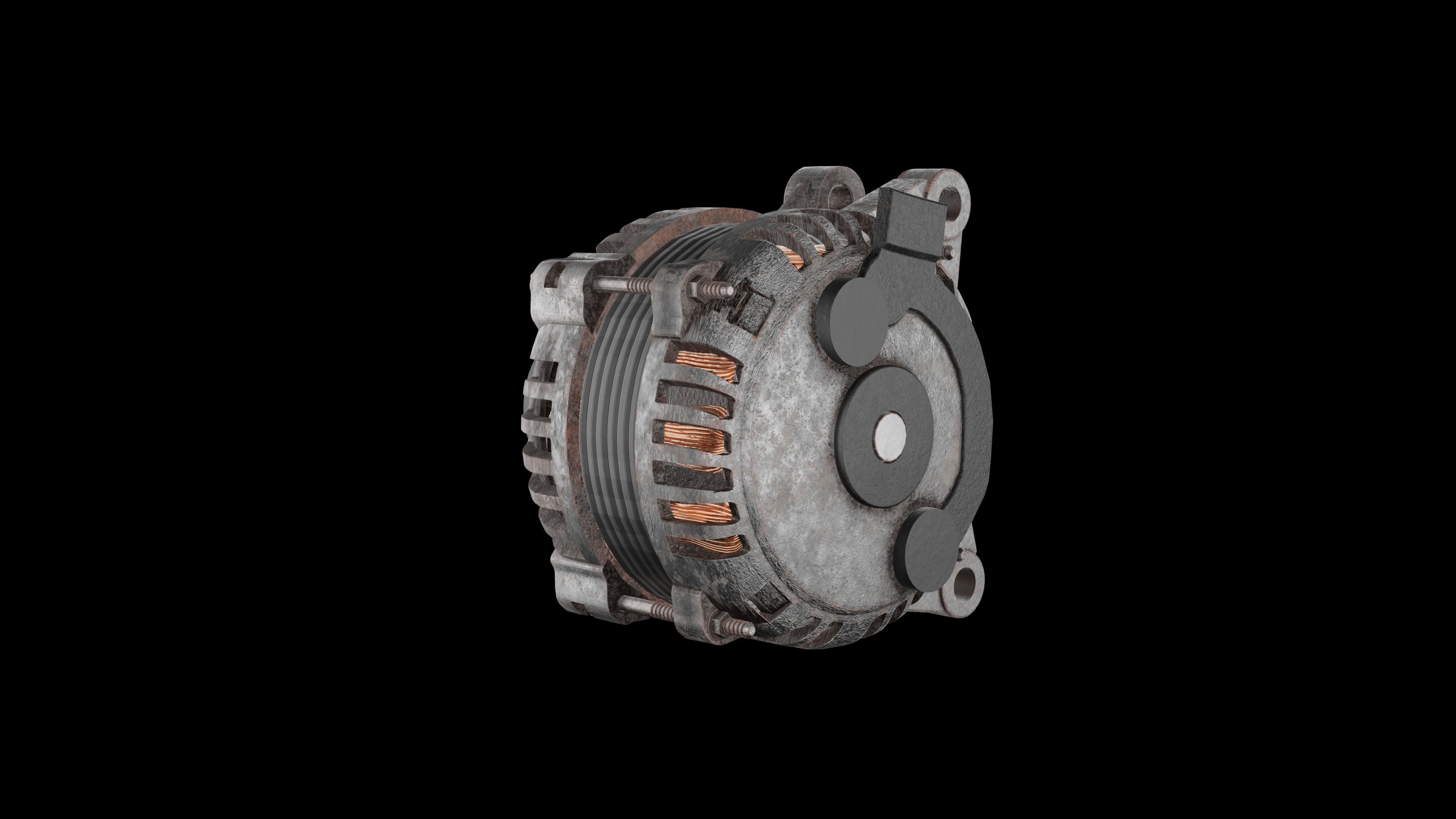 Alternator Low-poly 3D model_2