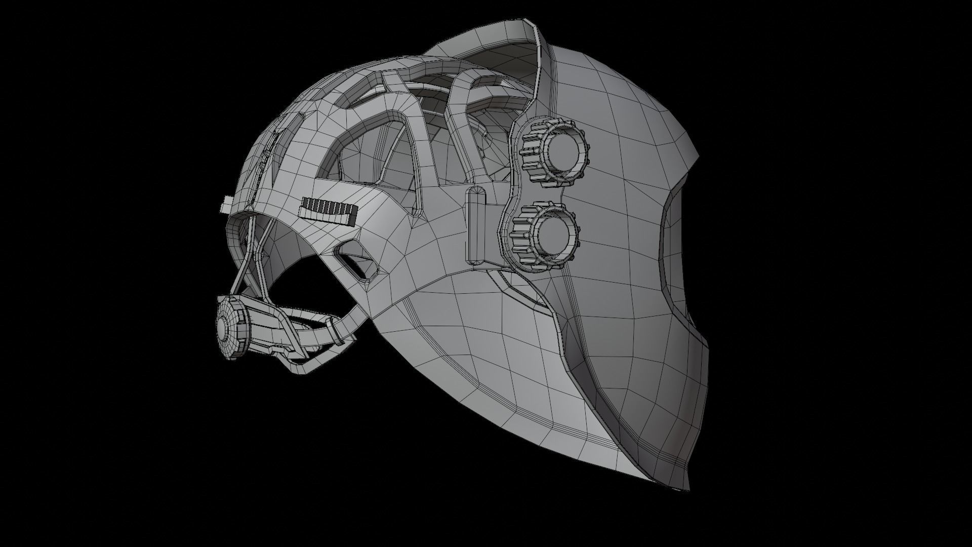 Welding Helmet Low-poly 3D model_16