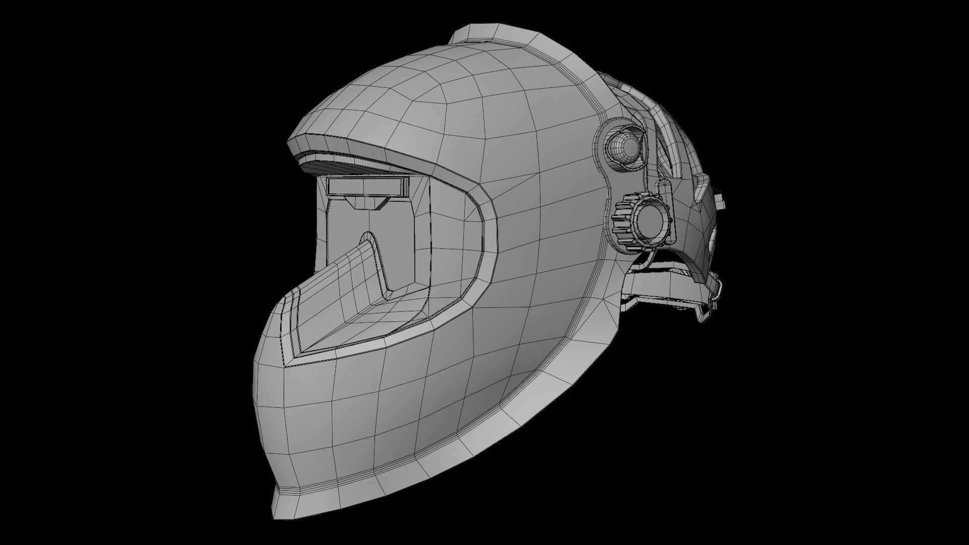 Welding Helmet Low-poly 3D model_14