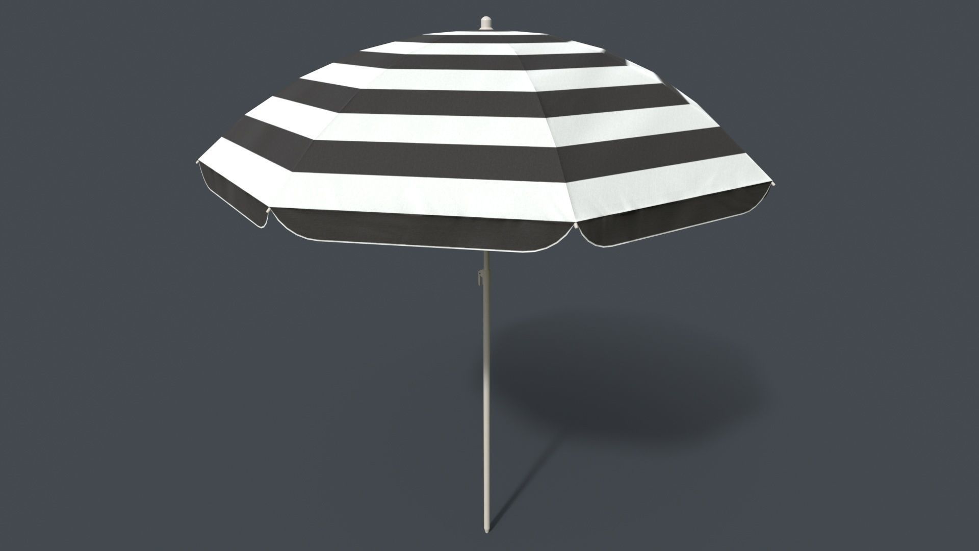 PBR Beach Parasol Low-poly 3D model_15