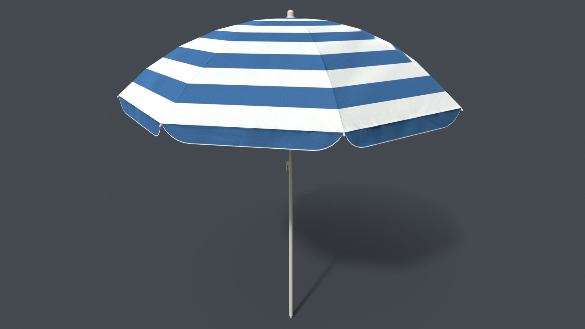 PBR Beach Parasol Low-poly 3D model_16