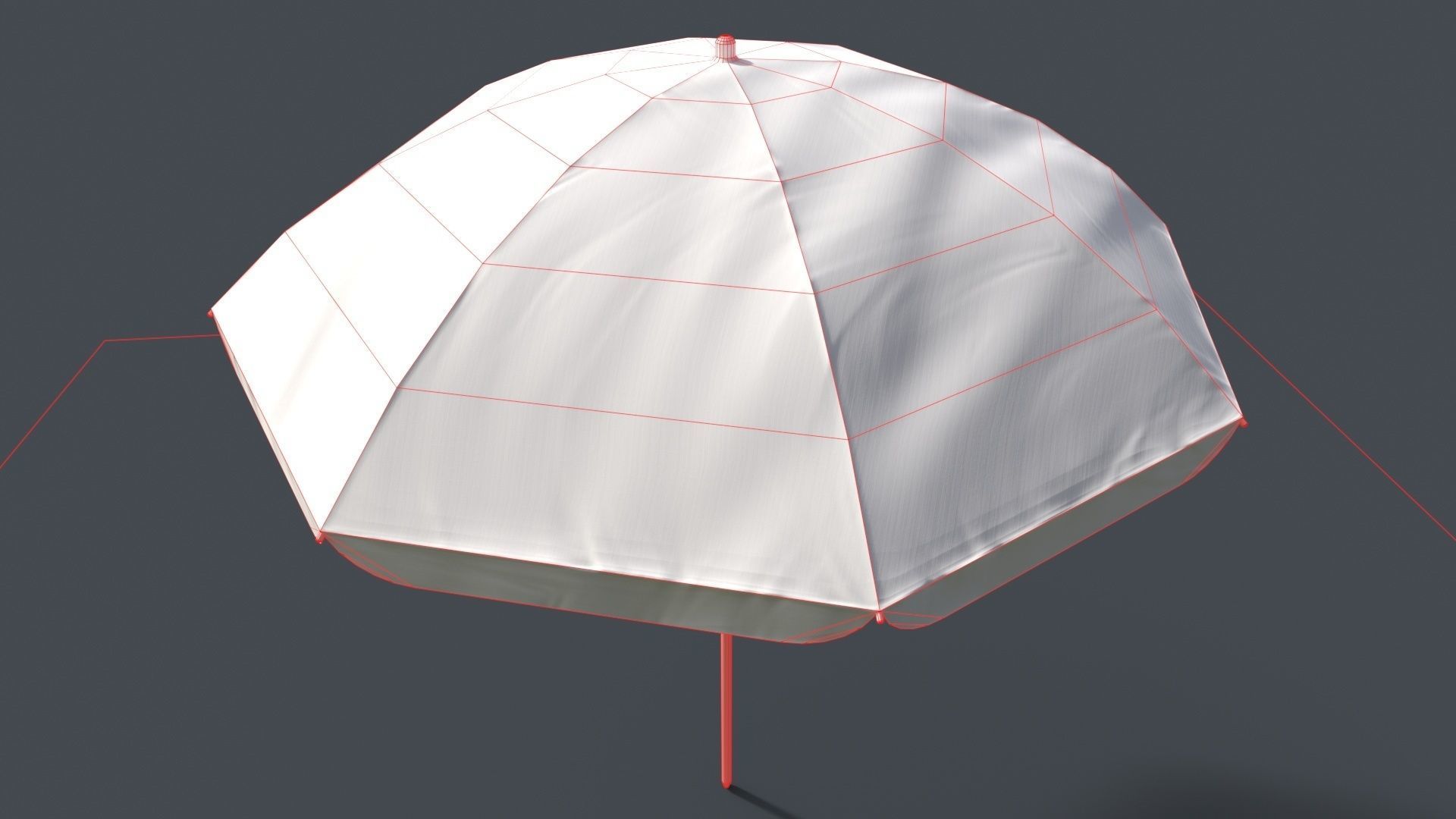 PBR Beach Parasol Low-poly 3D model_62