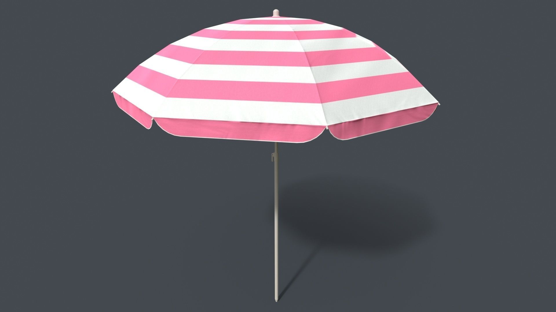 PBR Beach Parasol Low-poly 3D model_24