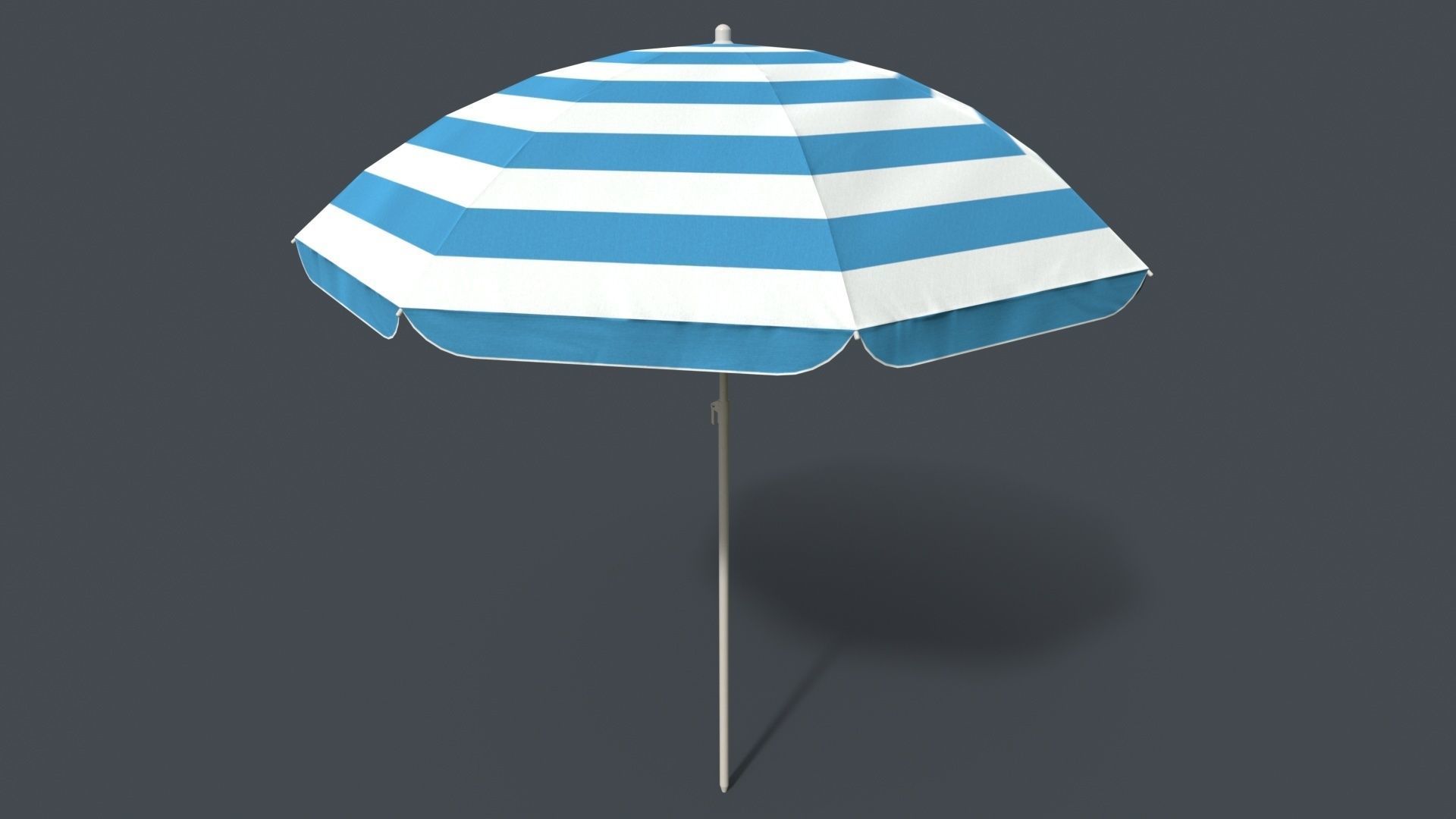 PBR Beach Parasol Low-poly 3D model_17