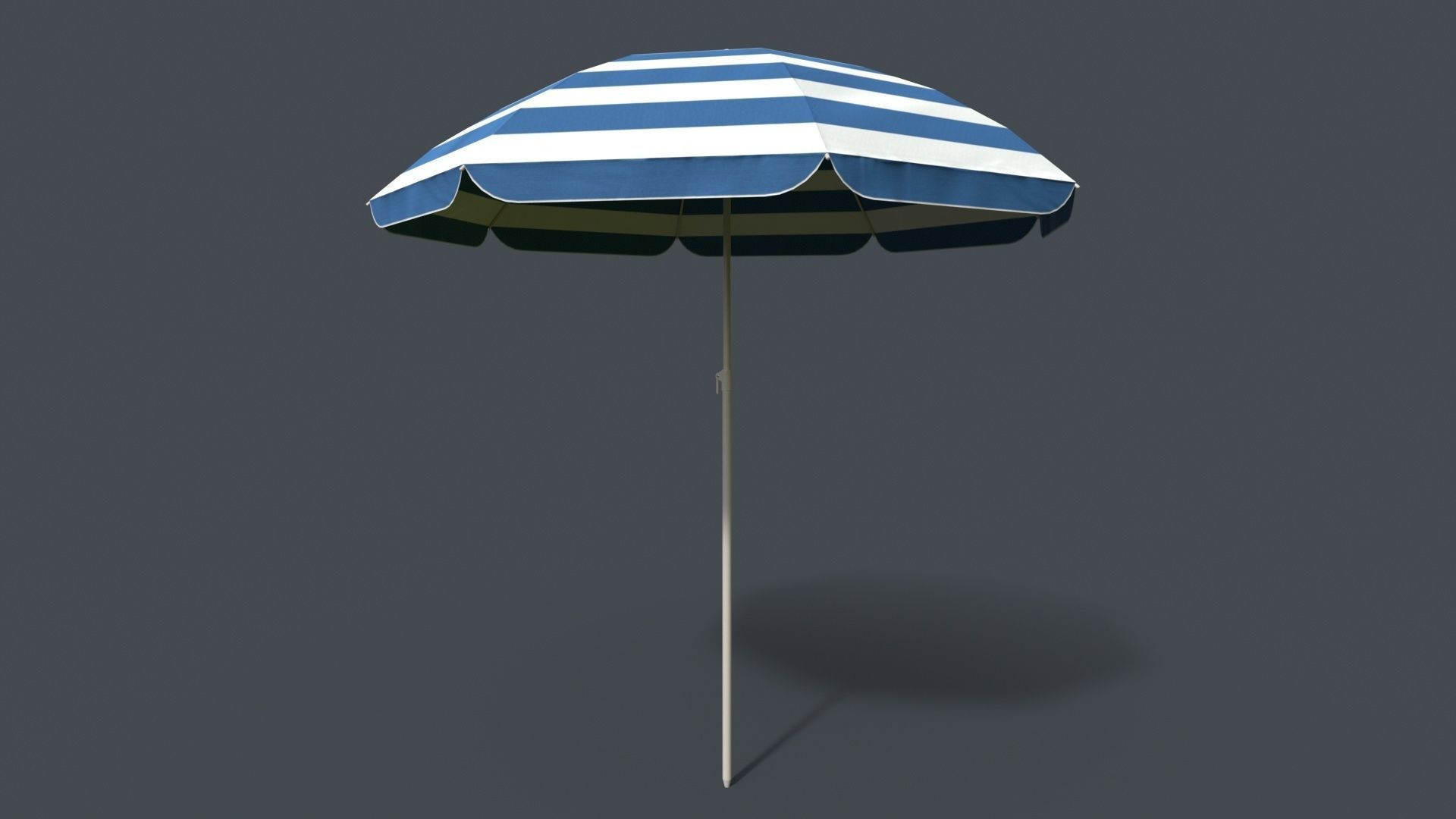 PBR Beach Parasol Low-poly 3D model_14