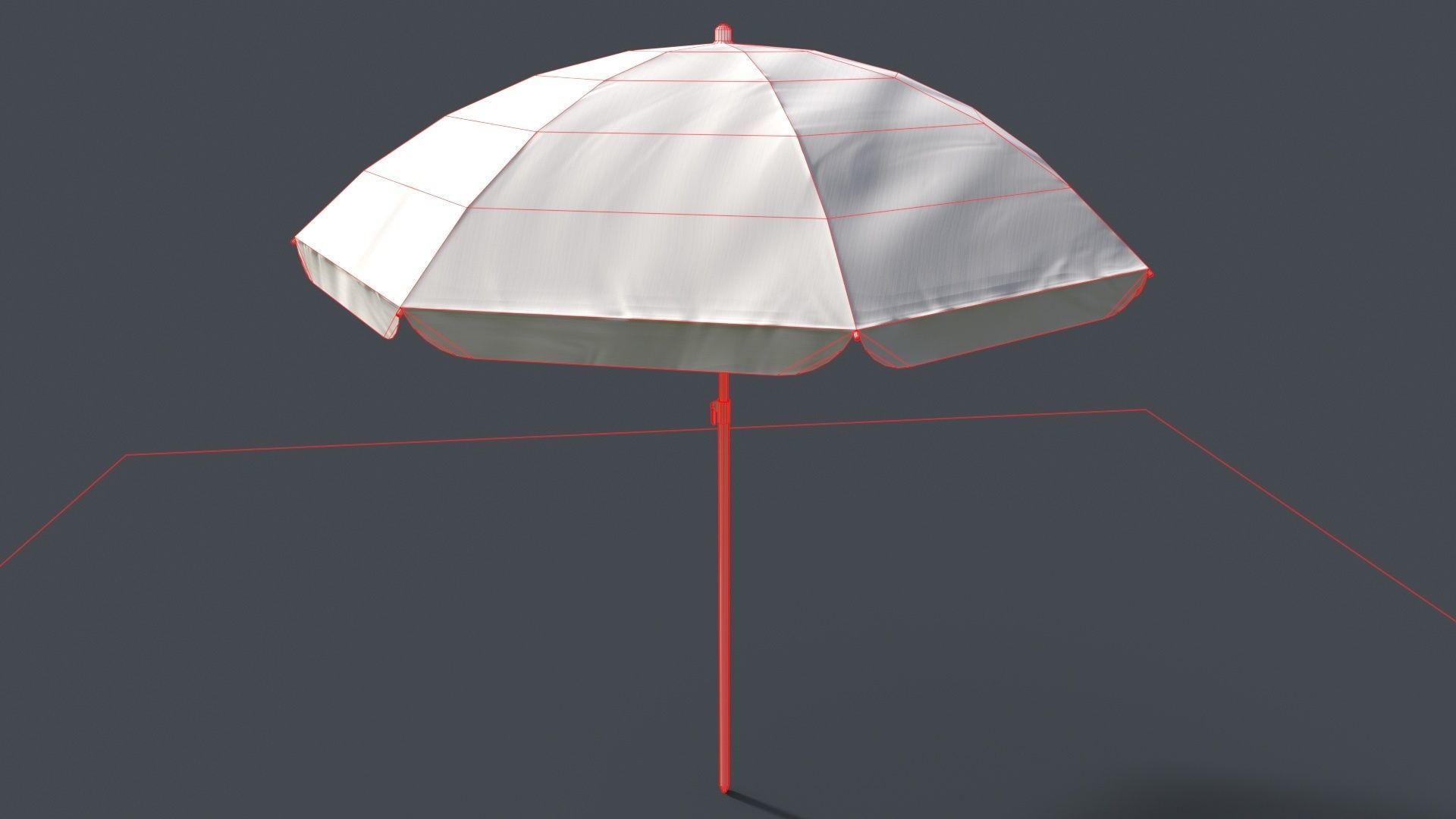 PBR Beach Parasol Low-poly 3D model_61