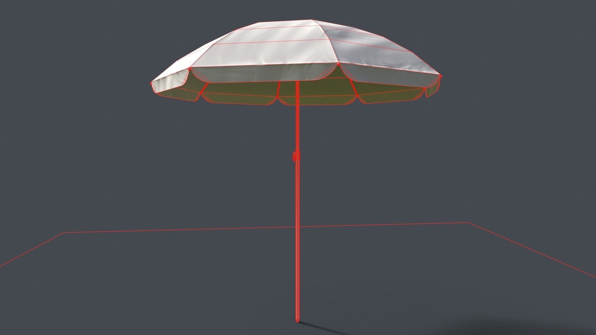 PBR Beach Parasol Low-poly 3D model_63