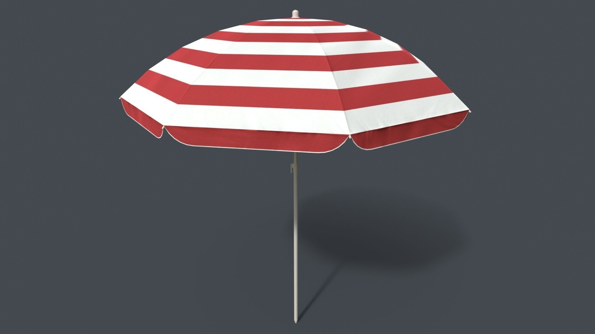 PBR Beach Parasol Low-poly 3D model_25