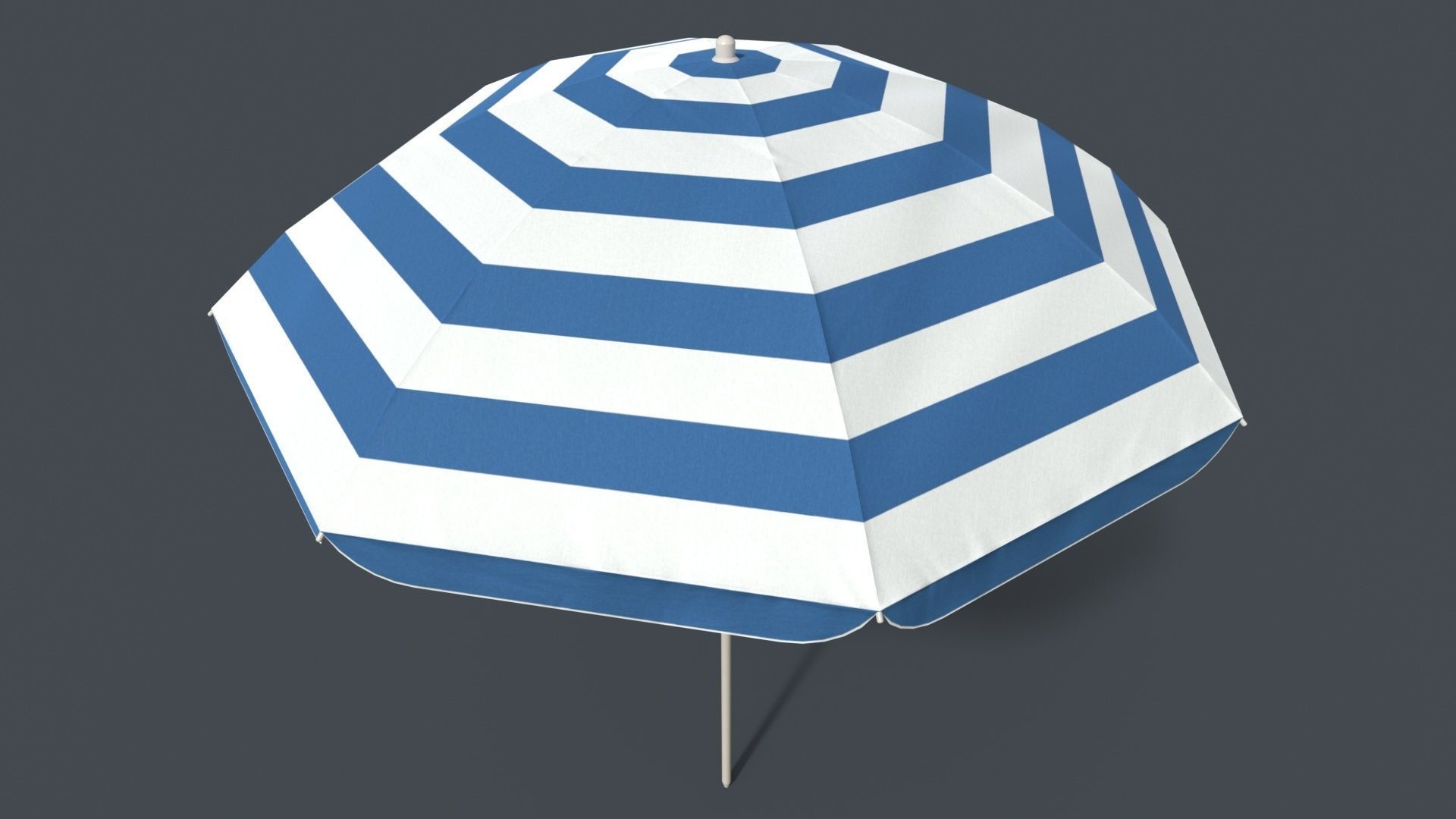 PBR Beach Parasol Low-poly 3D model_12