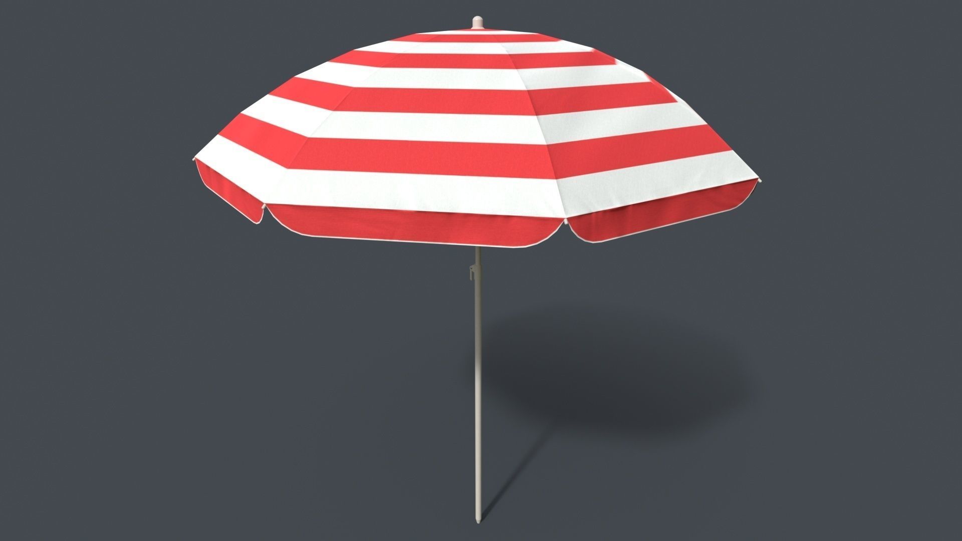 PBR Beach Parasol Low-poly 3D model_26