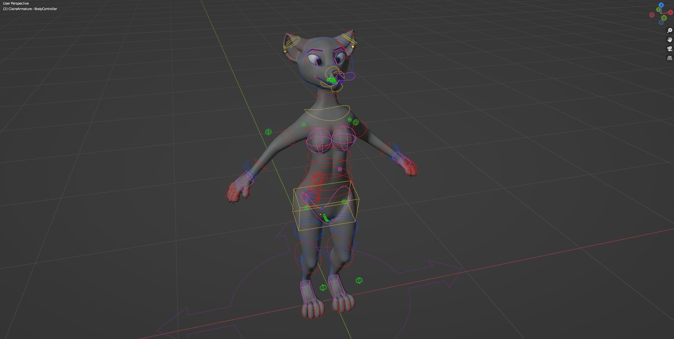 Claire Anthro Wolf 3D model_40